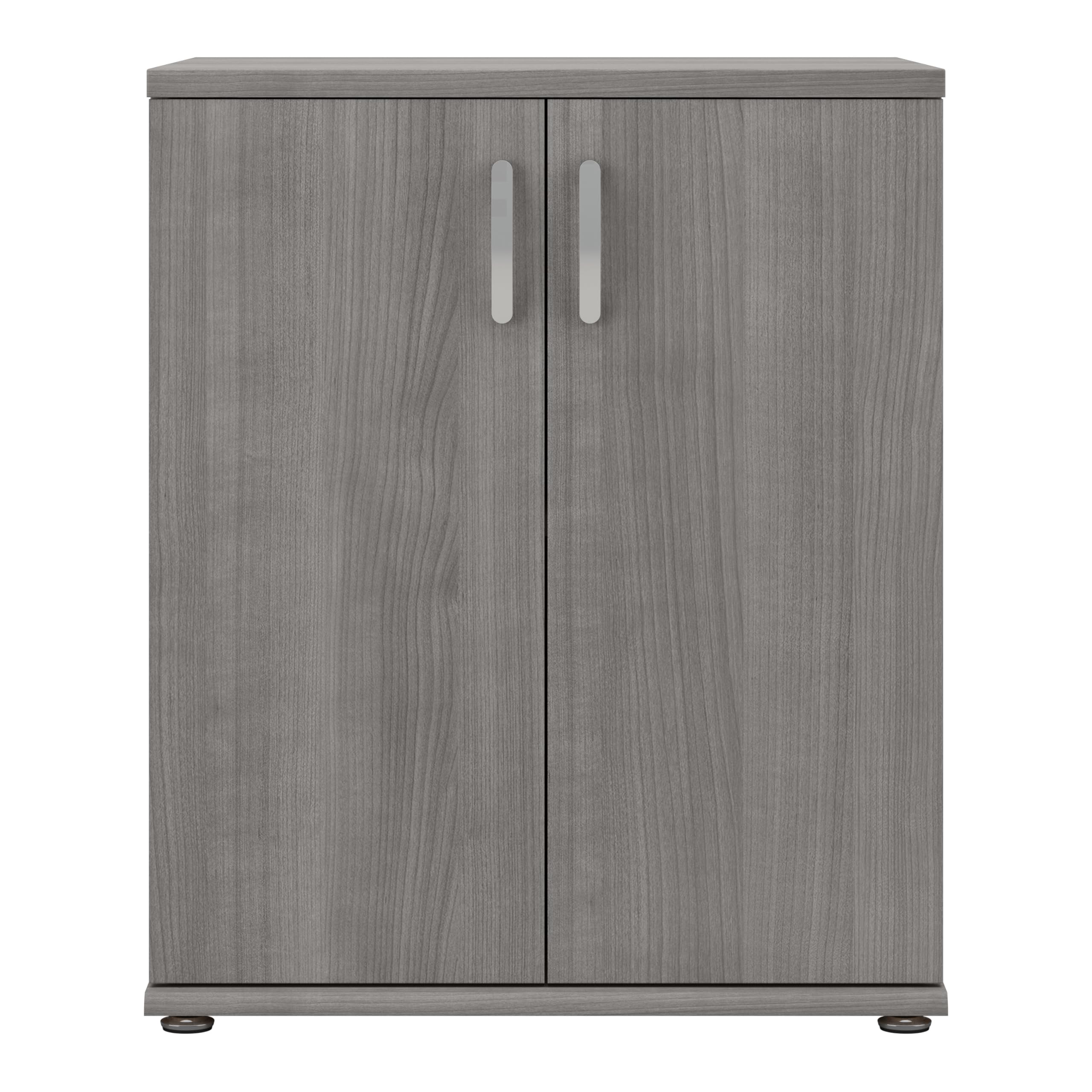 Bush Business Furniture Universal Storage Closet Organizer with Doors & Shelves - Platinum Gray | Office & Home Organization Solution for Files, Supplies & Accessories