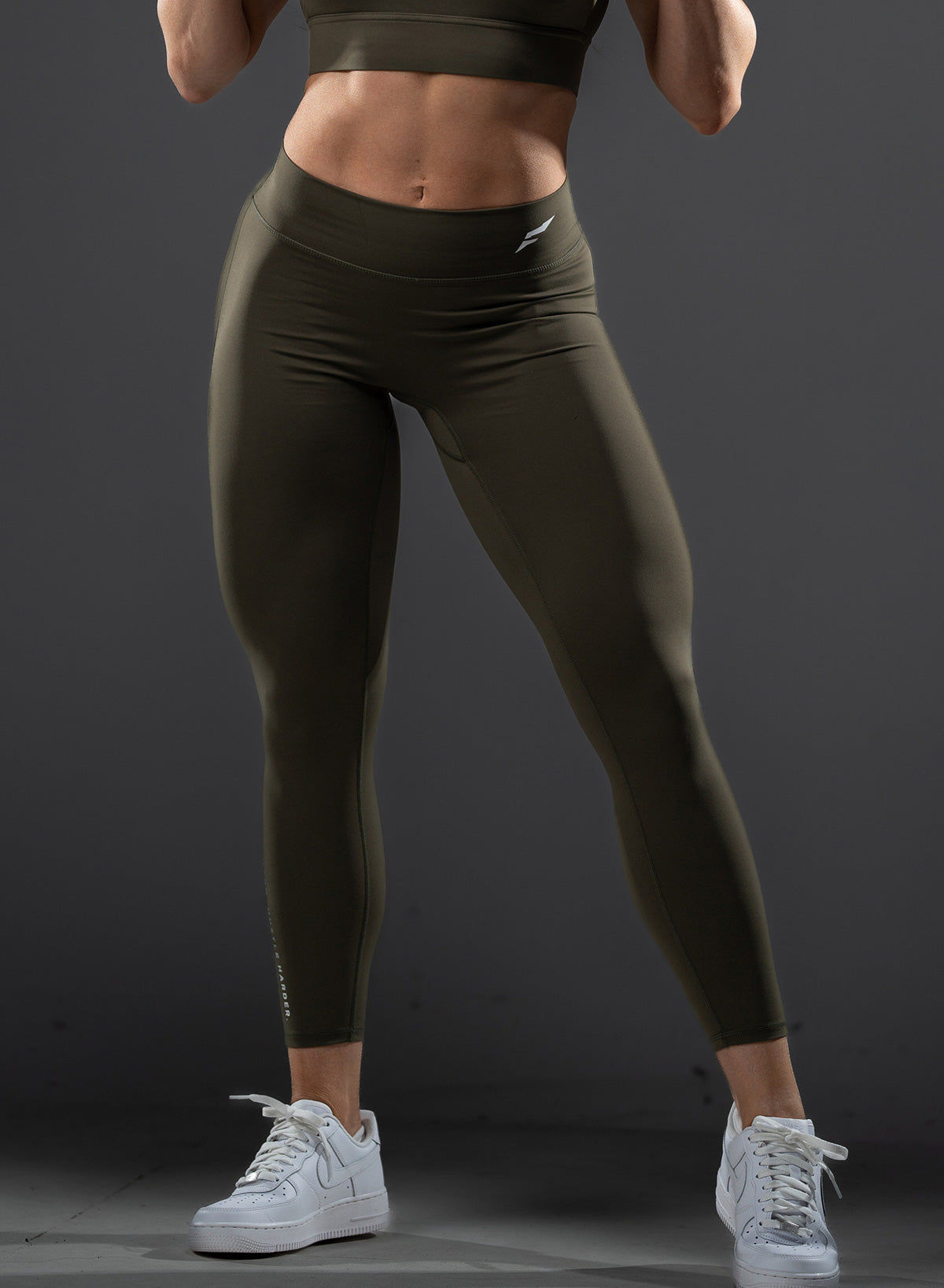 ASCEND High Waist Yoga Leggings for Women - Olive Green Workout Pants, Tummy Control & Moisture Wicking - Perfect for Yoga, Gym, Running & Lounge Wear