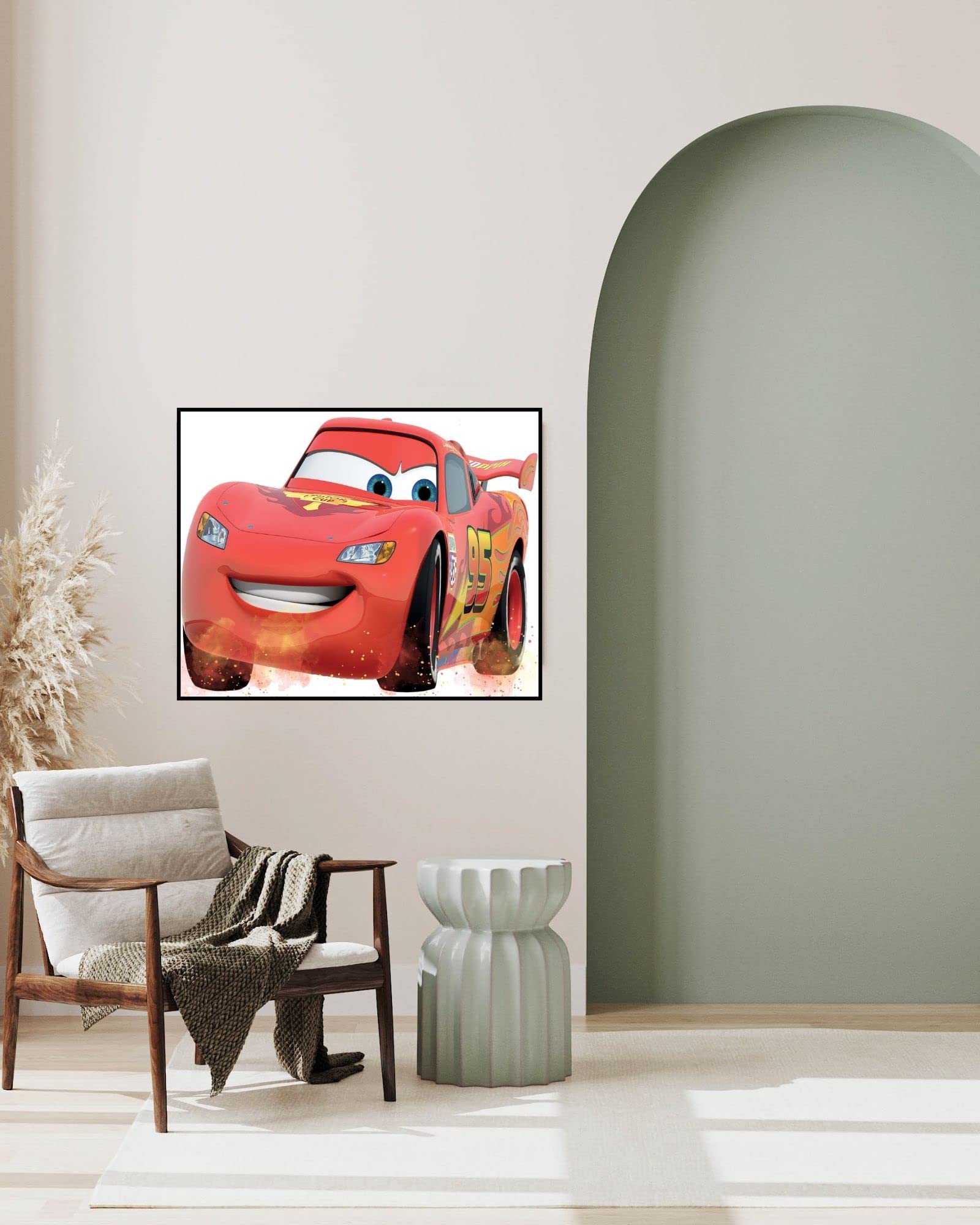 Cars Movie Poster - 8x10 Inch Unframed Wall Art Decor for Kids & Boys Room, Birthday Party, Bedroom - Disney Pixar Themed Room Decoration