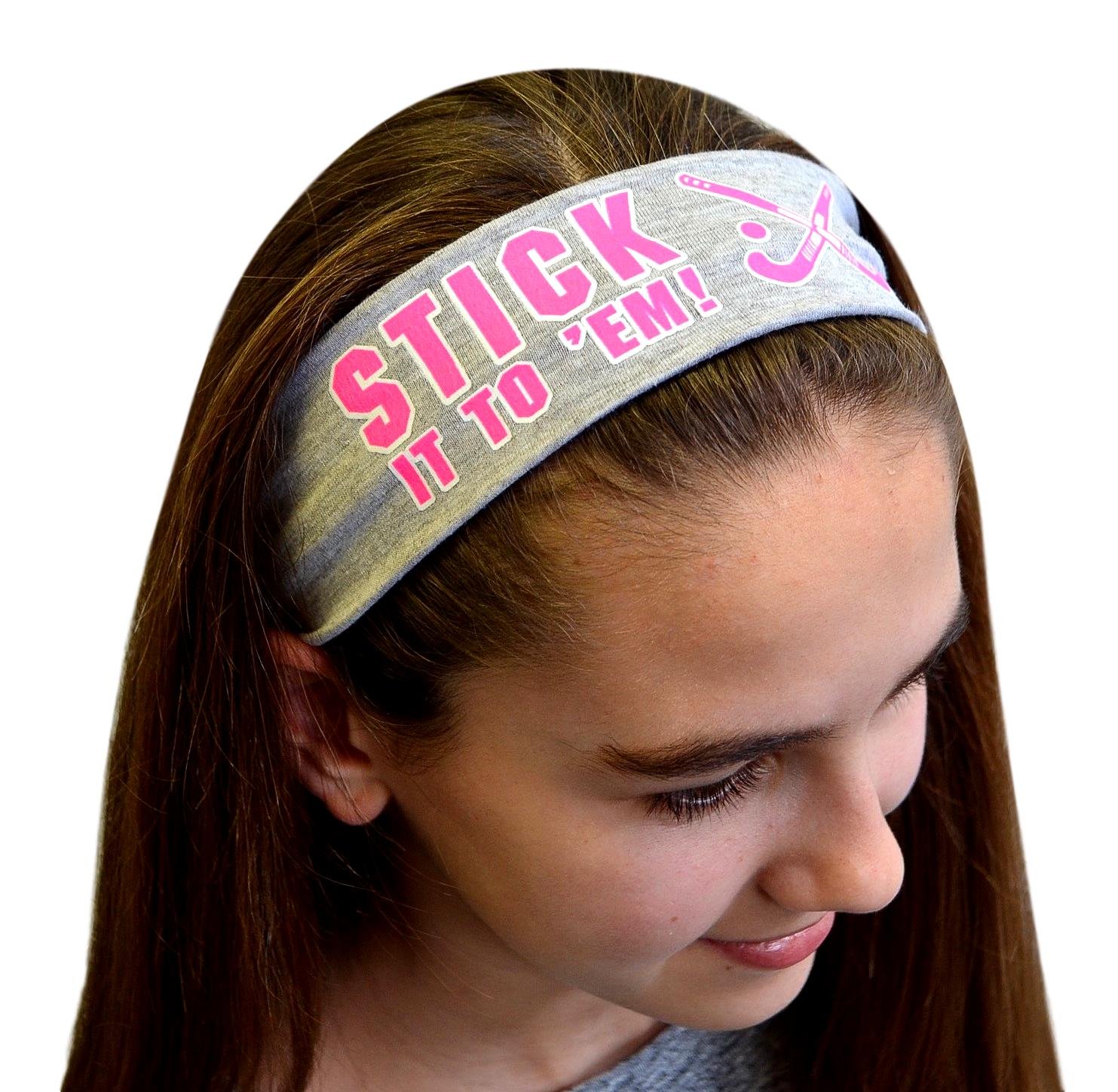 Field Hockey Headband - Stick It to Em Cotton Stretch Headband for Girls, Teens & Adults - Perfect for Sports, Training & Outdoor Activities