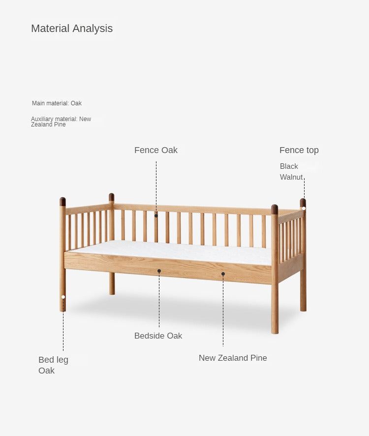 Premium Solid Oak Wood Toddler Bed – Sturdy & Safe for Kids | Perfect for Nursery, Bedroom & Daycare Use