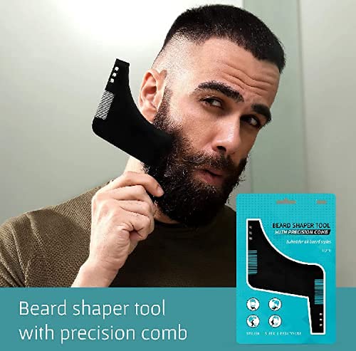 KHUSHI Beard Shaper & Comb for Men - Professional Grooming Tool for Home & Salon Use - Perfect Beard Styling Accessory for Daily Care & Special Occasions
