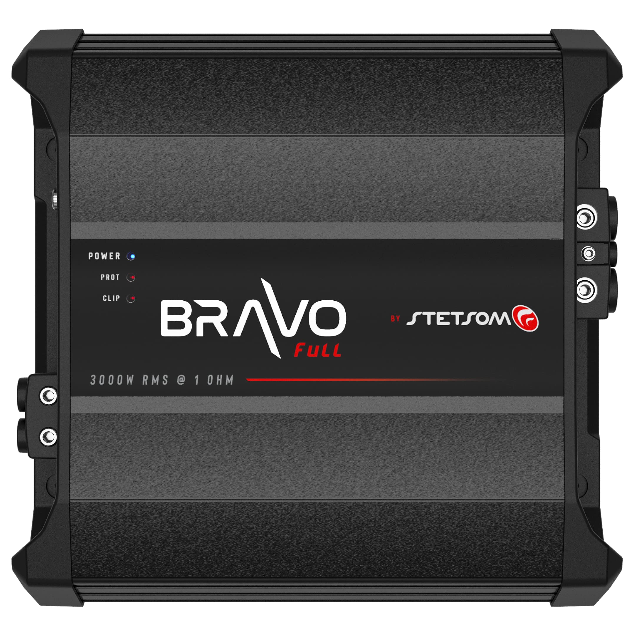 Stetsom Bravo Full 3000 1 Ohm Mono Car Amplifier - 3000W RMS Power, 1Ω Stable, HD Sound Quality with Crossover & Bass Boost | High-Performance Car Audio for Subwoofers & Speakers | Perfect for Car Audio Upgrades, Bass Competitions & Enhanced Music Experience