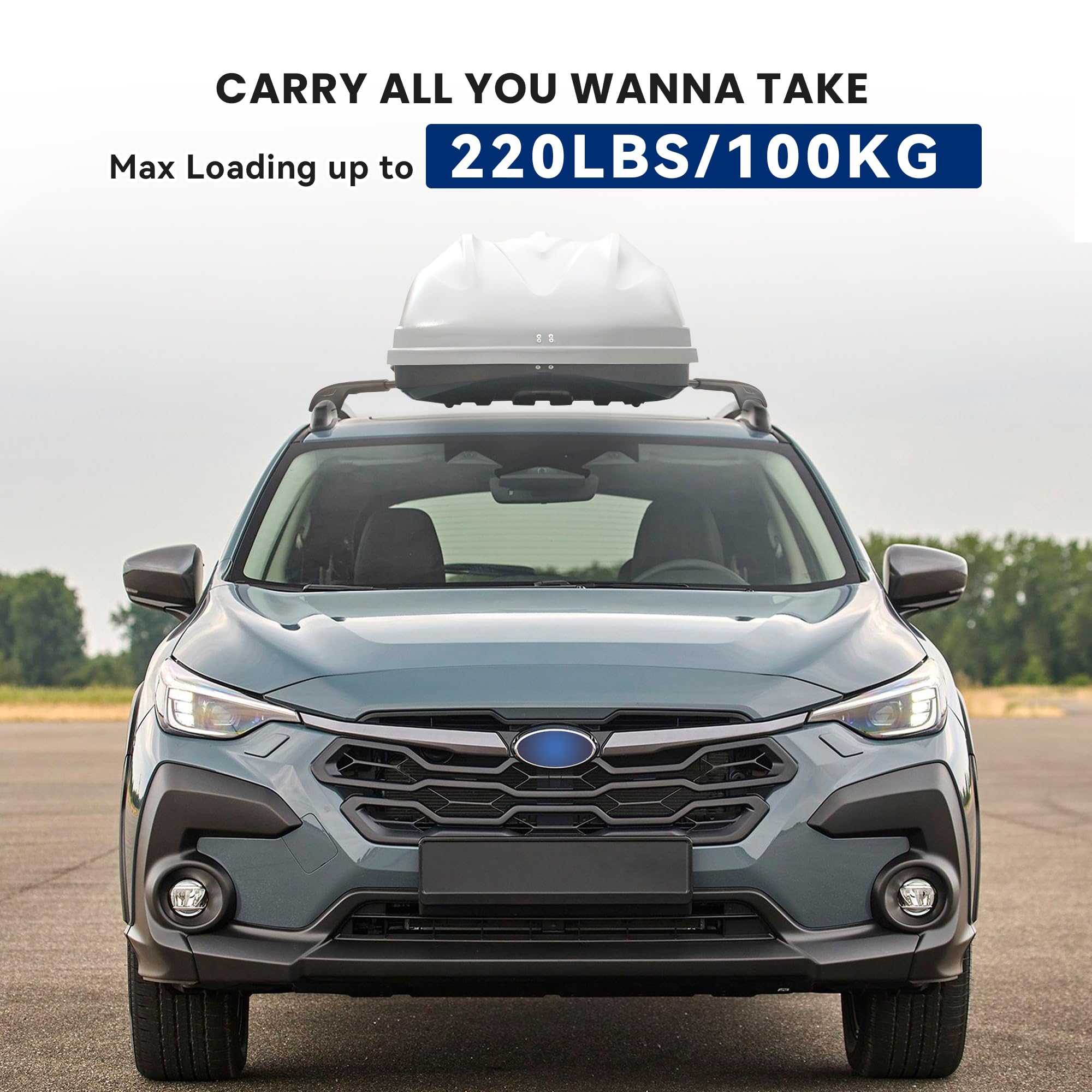 **2018-2023 Subaru Crosstrek & 2017-2023 Impreza Roof Rack Cross Bars – 220LBS Capacity, Heavy-Duty Aluminum, Anti-Corrosion, Lockable – Fits Luggage, Kayaks, Bicycles, Snowboards – Perfect for Road Trips & Outdoor Adventures**