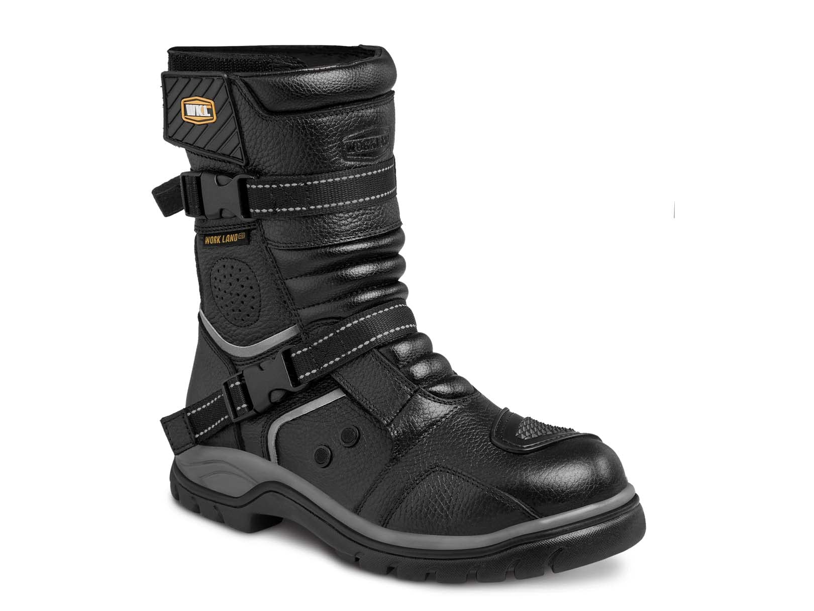 WORKLAND 77411 Men's Motorcycle Boots - Genuine Leather Riding Boots with Safety Protection, Slip-Resistant Rubber Sole & Reflective Design - Durable Work Boots for Motorcycle Enthusiasts - Perfect for Long Rides, Commuting & Adventure Motorcycling