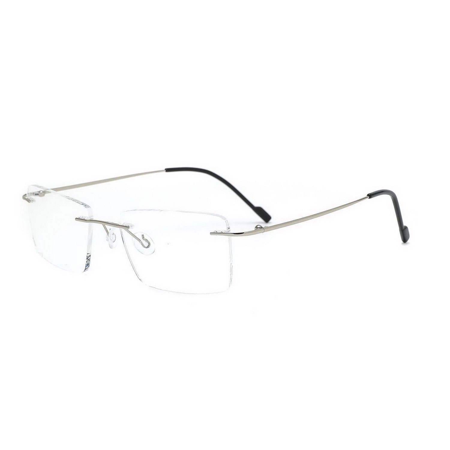Stylish Rectangle Rimless Glasses for Men & Women - Lightweight Frameless Eyewear with Clear Lenses for Office, Reading & Everyday Use