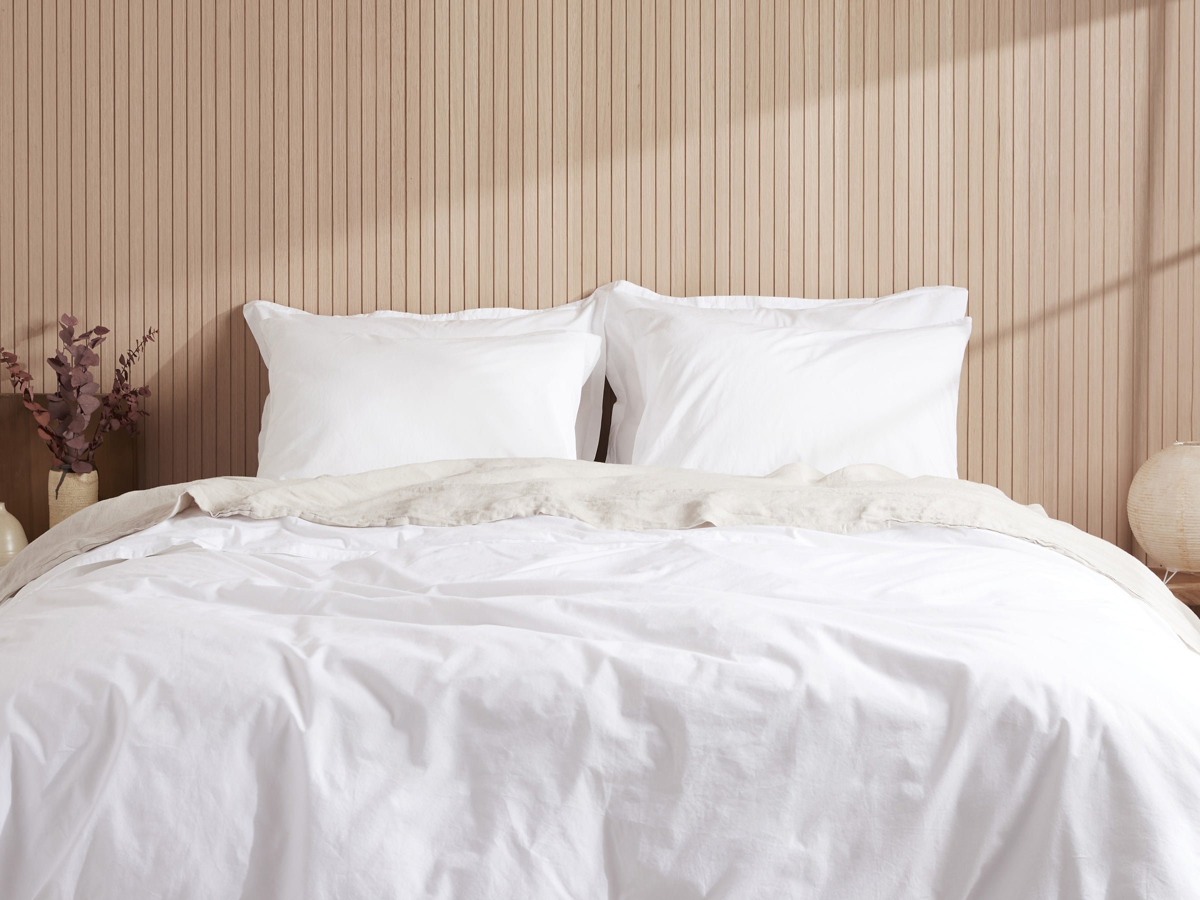 Premium Percale Sham Set - 100% Cotton White Pillow Covers for Bedroom Decor & Hotel Luxury Linens | Soft & Breathable for Ultimate Comfort