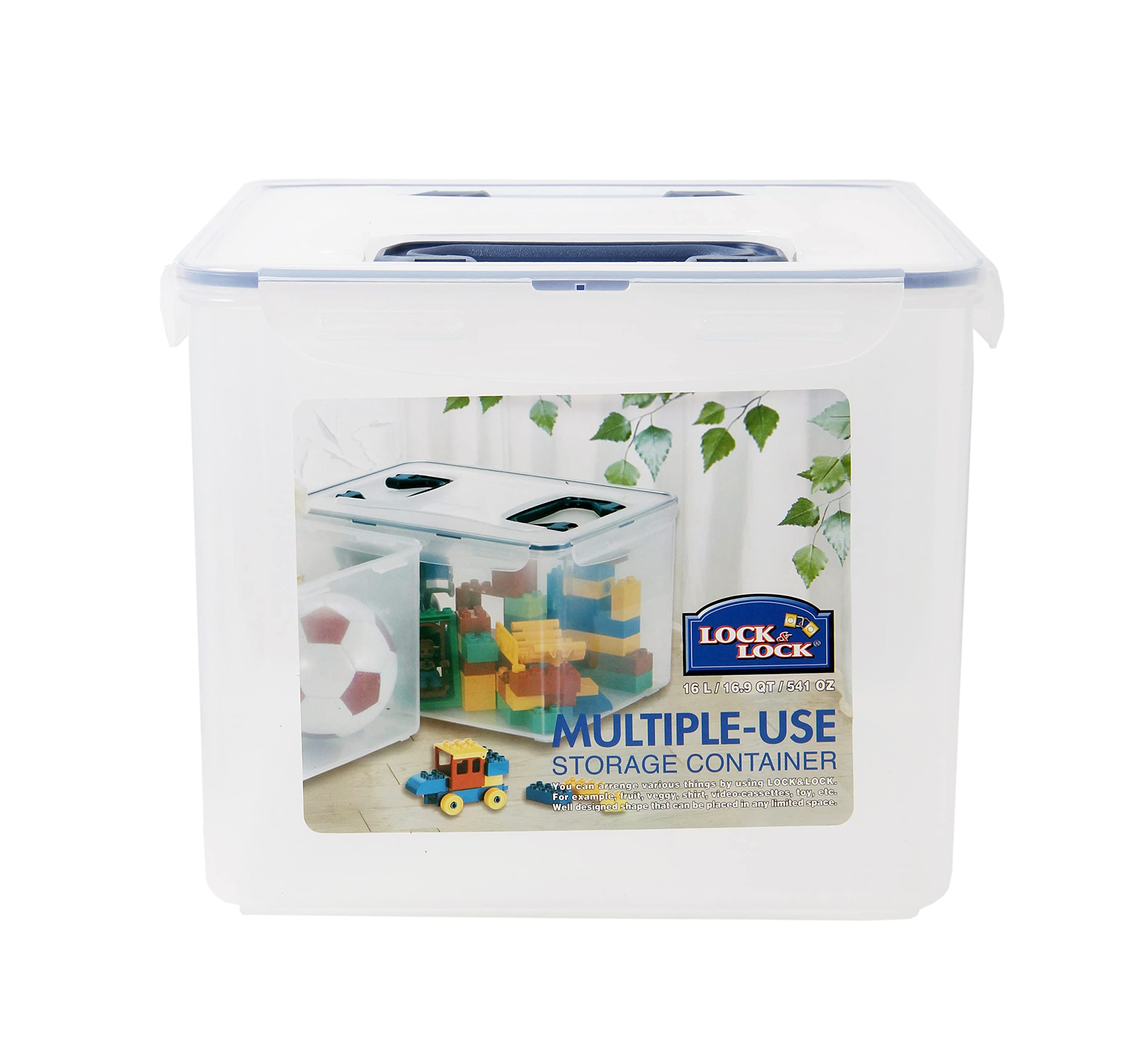 Lock & Lock HPL890 16L Airtight Food Storage Container with 2 Handles - BPA Free Plastic Kitchen Organizer for Meal Prep, Leftovers & Bulk Food Storage
