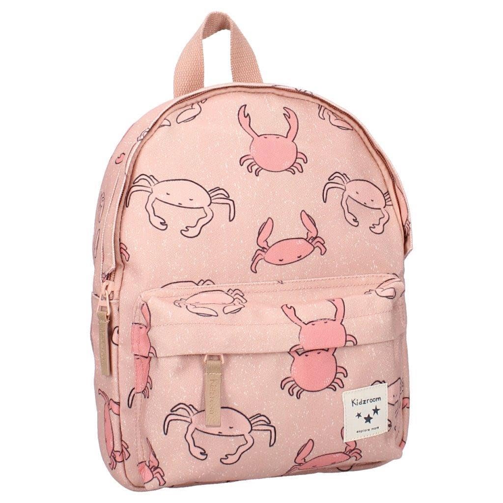 **Kids Backpack with Cute Crab Design - Pink School Bag for Boys & Girls, Lightweight & Durable for School, Travel, and Outdoor Adventures**