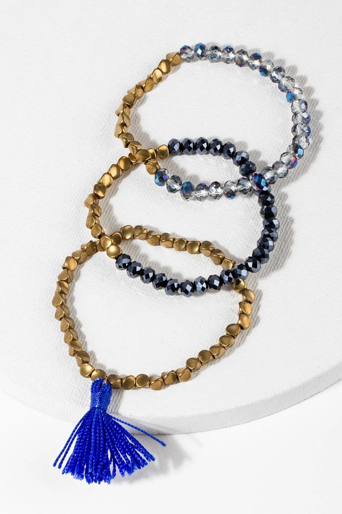 Elegant Crystal Beaded Tassel Bracelet Set for Women - Boho Chic Handmade Jewelry Gift - Perfect for Parties, Weddings & Everyday Wear