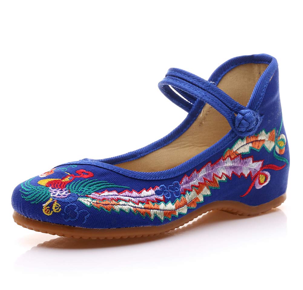 XLH Women's Embroidered Floral Cheongsam Shoes - Chinese Traditional Hanfu Style Comfortable Casual & Wedding Shoes for Cultural Events, Tea Ceremonies, and Special Occasions