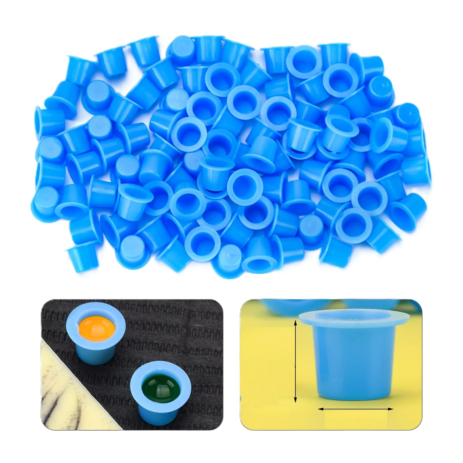 RAJry 100Pcs Disposable Tattoo Ink Caps - Medium Size Tattoo Supplies for Professional Artists | Perfect for Tattoo Ink Storage & Hygiene Control in Tattoo Studios