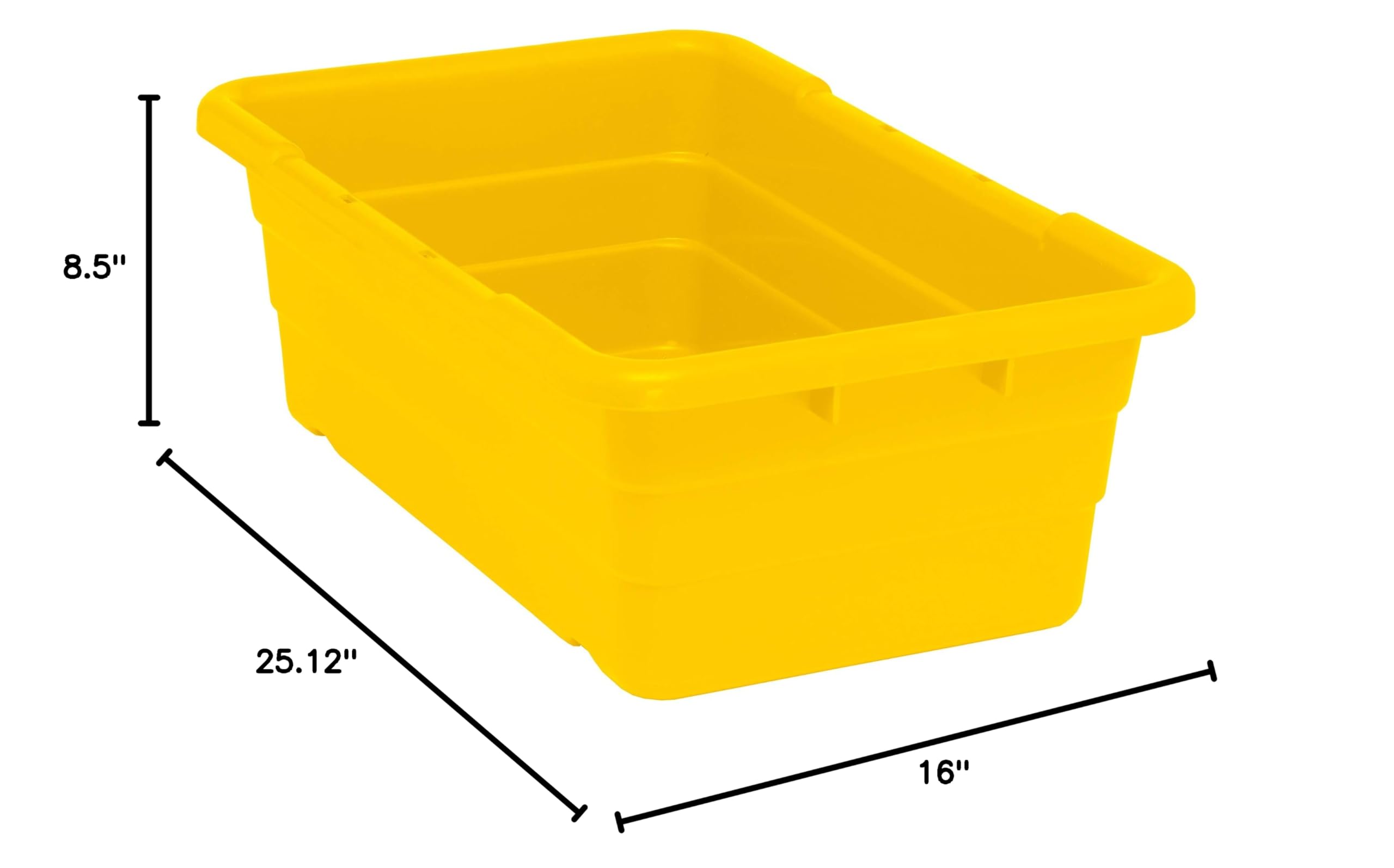 Quantum Storage K-TUB2516-8YL-2 2-Pack Plastic Nesting Totes, 25-1/8