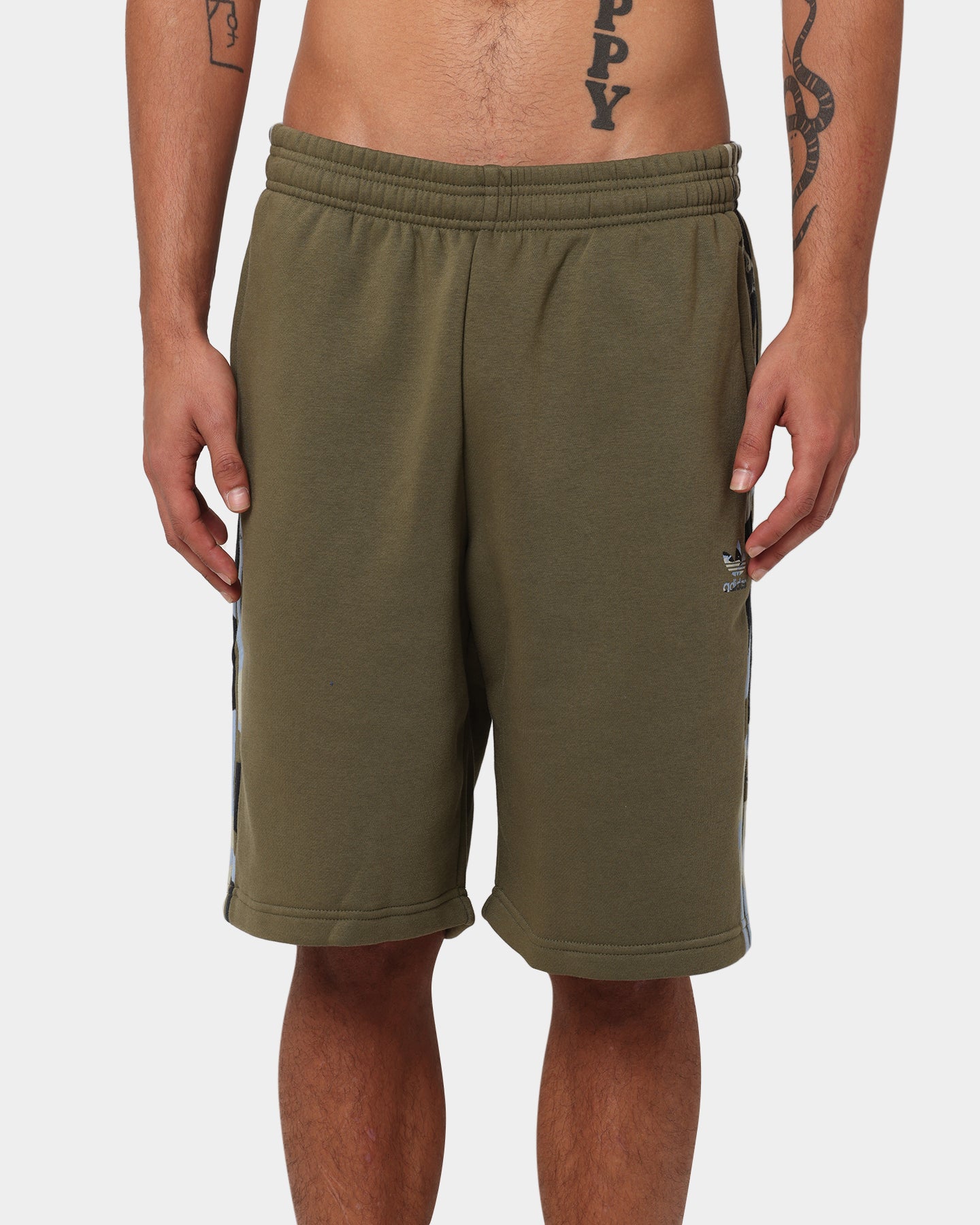 Adidas Camo Focoli Shorts for Men - Comfortable Athletic Running Shorts with Pockets - Perfect for Gym, Jogging & Casual Wear (Ochre)