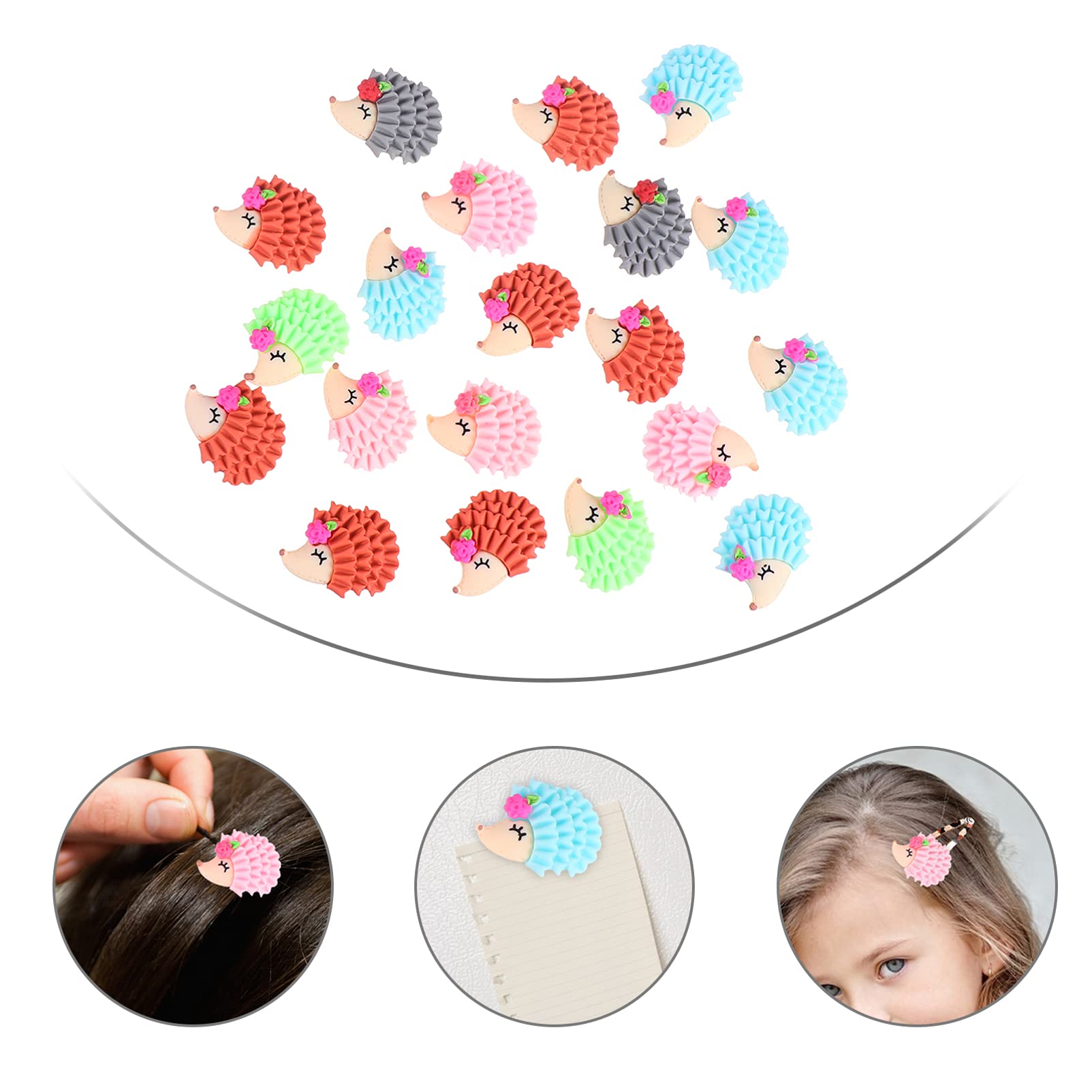 EXCEART 20pcs Cute Hedgehog Resin Flatback Cabochons for DIY Jewelry Making, Hair Clips, Pins & Crafts - Perfect for Scrapbooking, Card Making & Home Decor