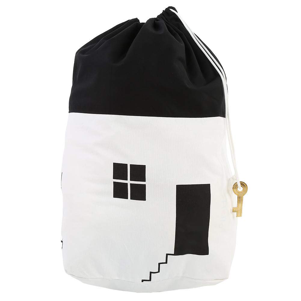 Kids Toy Storage Bag - Cotton Drawstring Organizer for Toys, Balls & Bath Toys | Portable & Durable | Perfect for Home, Nursery & Travel (White)
