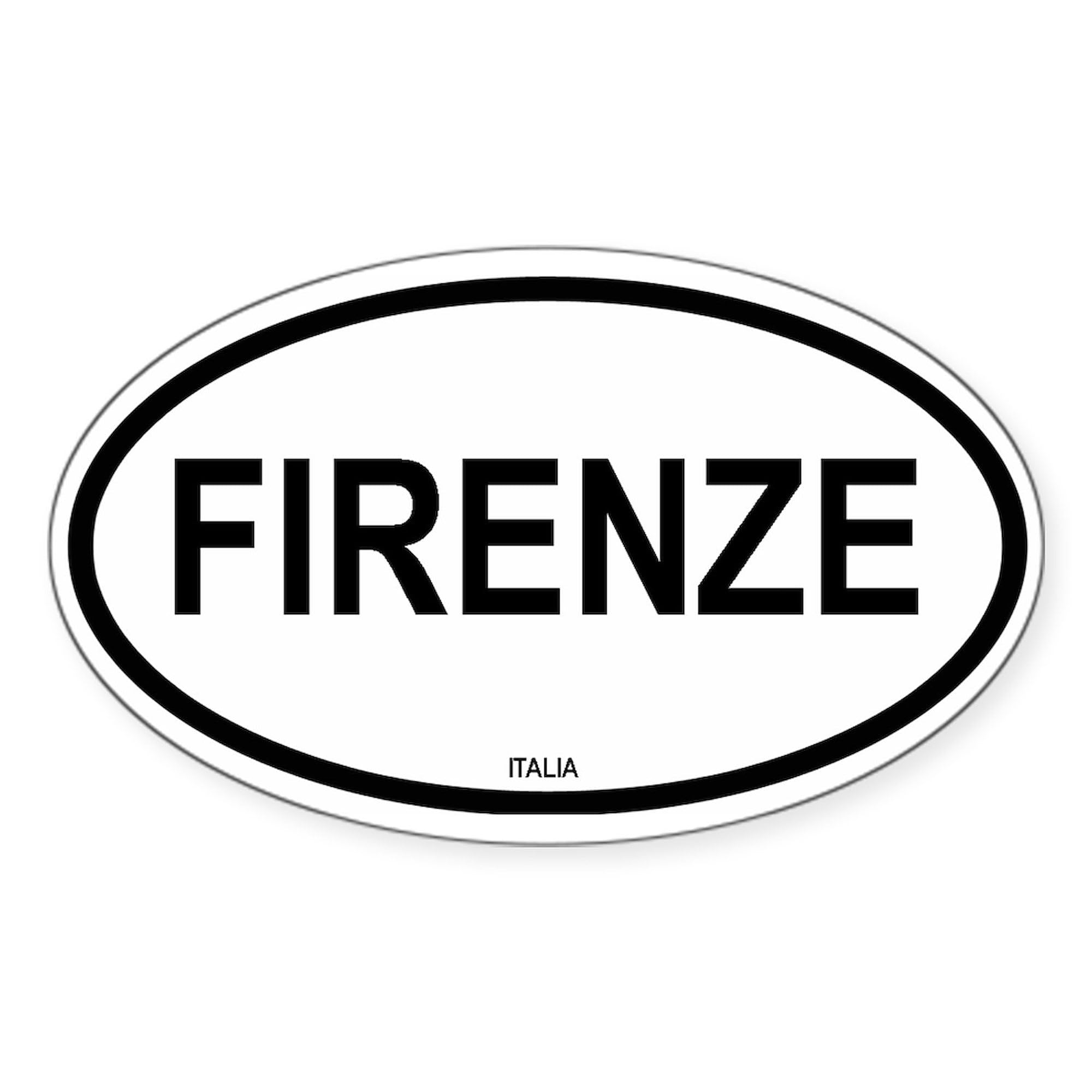 Firenze Oval Car Bumper Sticker - Decal for Vehicles & Laptops