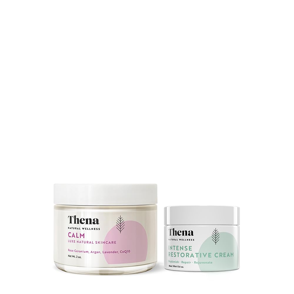 Thena CALM Face Moisturizer & Restorative Cream - Travel Size for Dry, Sensitive Skin | Perfect for On-The-Go Hydration & Overnight Repair