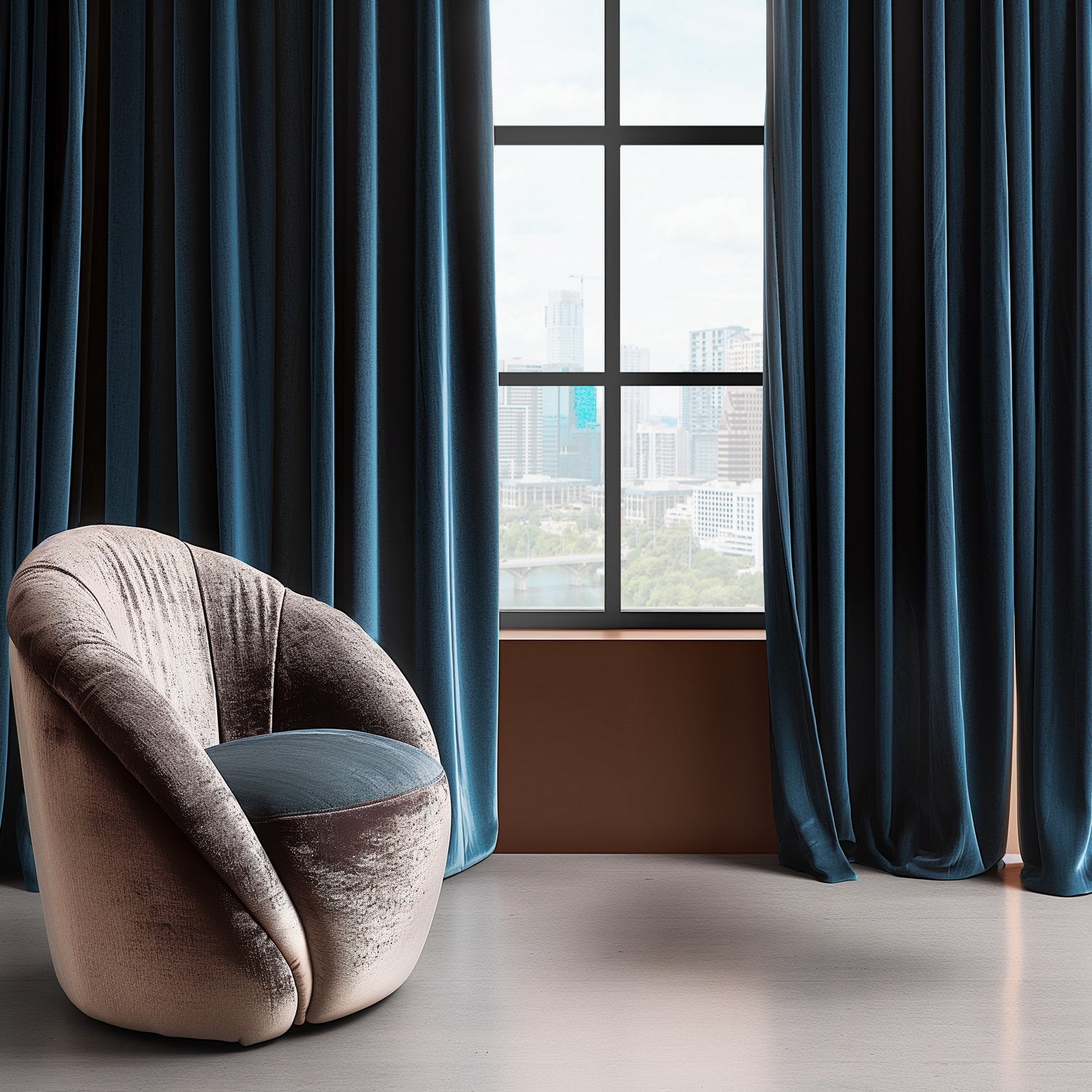 Luxury Eternal Blue Heritage Plush Velvet Custom Curtains - Blackout Drapes for Living Room & Bedroom - Premium Soft Velvet Window Treatments for Home Decor