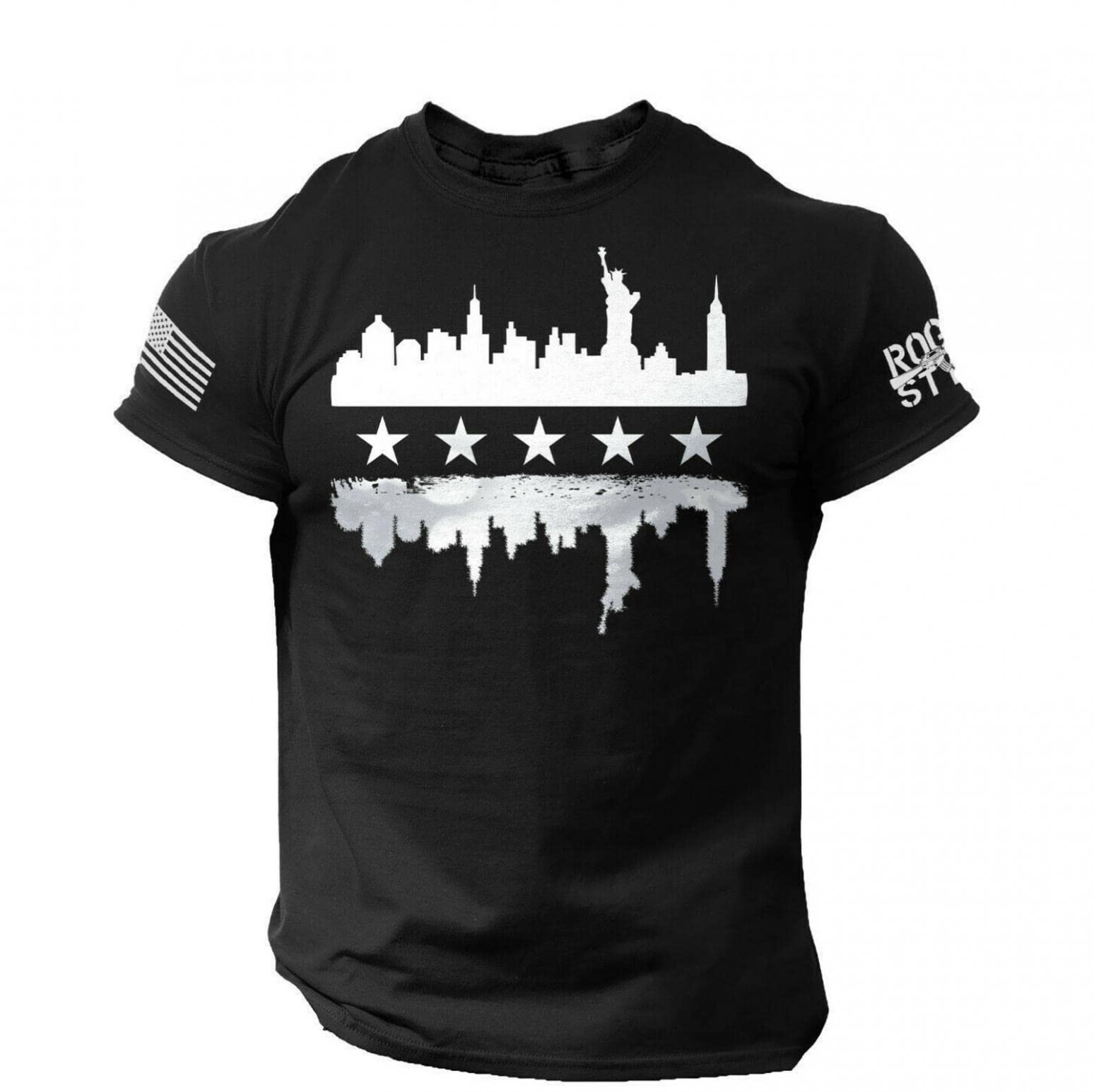 USNSM Men's Patriotic American Flag Printed Short Sleeve T-Shirt - Comfortable Summer Shirts for Independence Day & 4th of July Celebrations