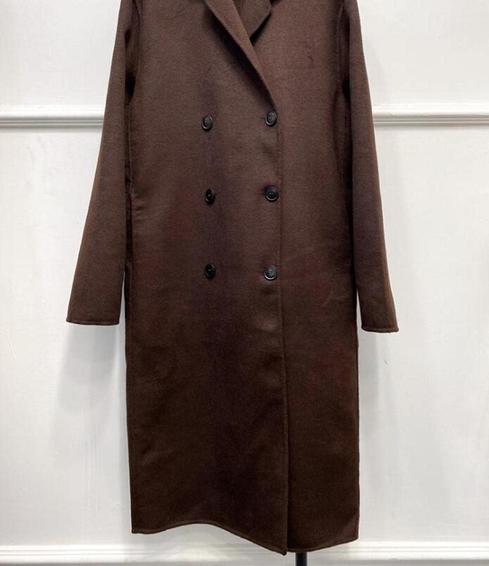 GZSZYA Women's Trench Coat - Double Breasted Midi Length Coat with Fluffy Lining for Ladies (Brown, XS) | Perfect for Fall & Winter Fashion, Office Wear & Casual Outfits