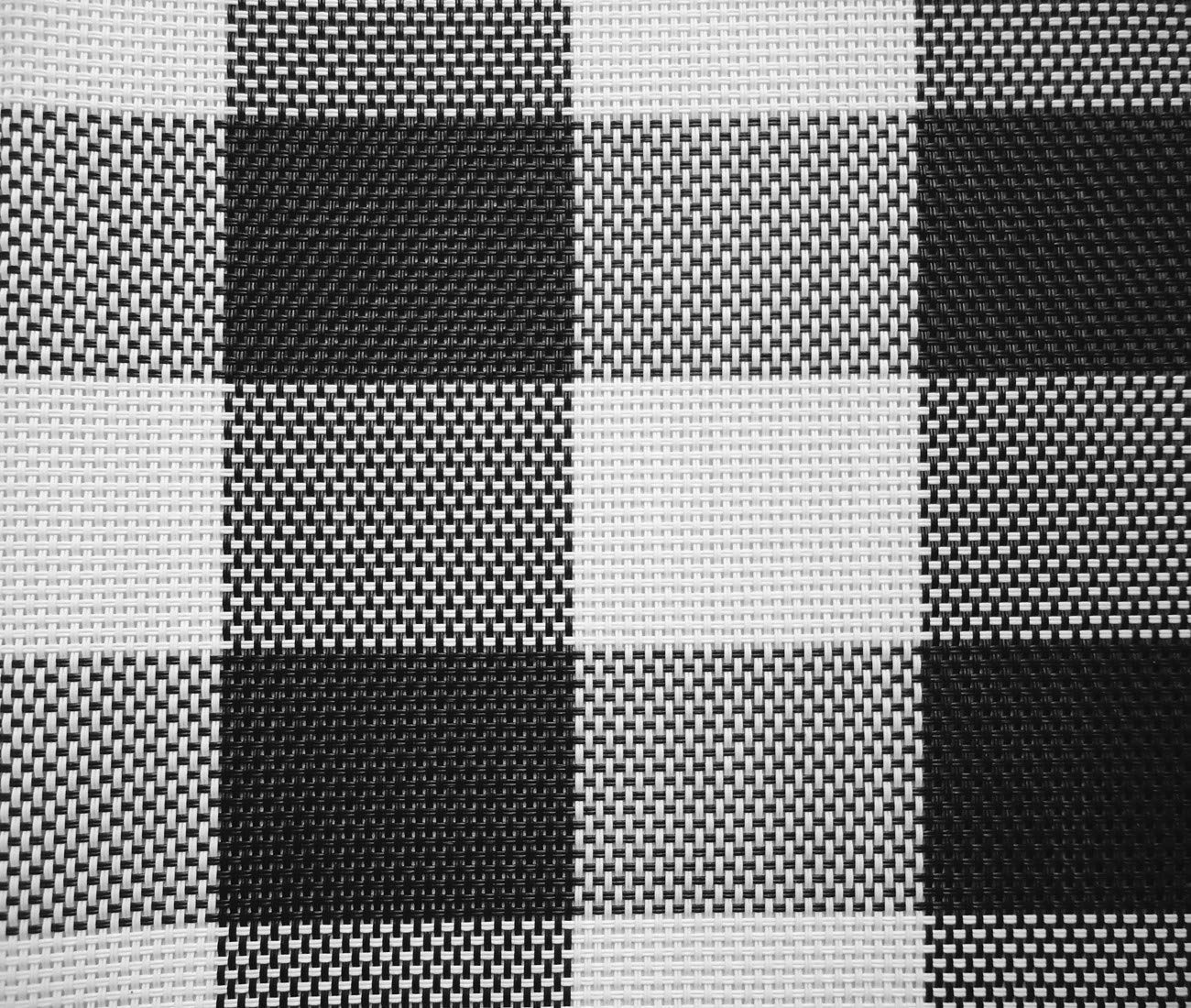 Ukeler 4-Pack Buffalo Check Plaid Placemats - Woven PVC Non-Slip Washable Vinyl Table Mats for Kitchen & Dining Room - Black and White Classic Design - Perfect for Holiday Dinners, Family Gatherings & Everyday Use