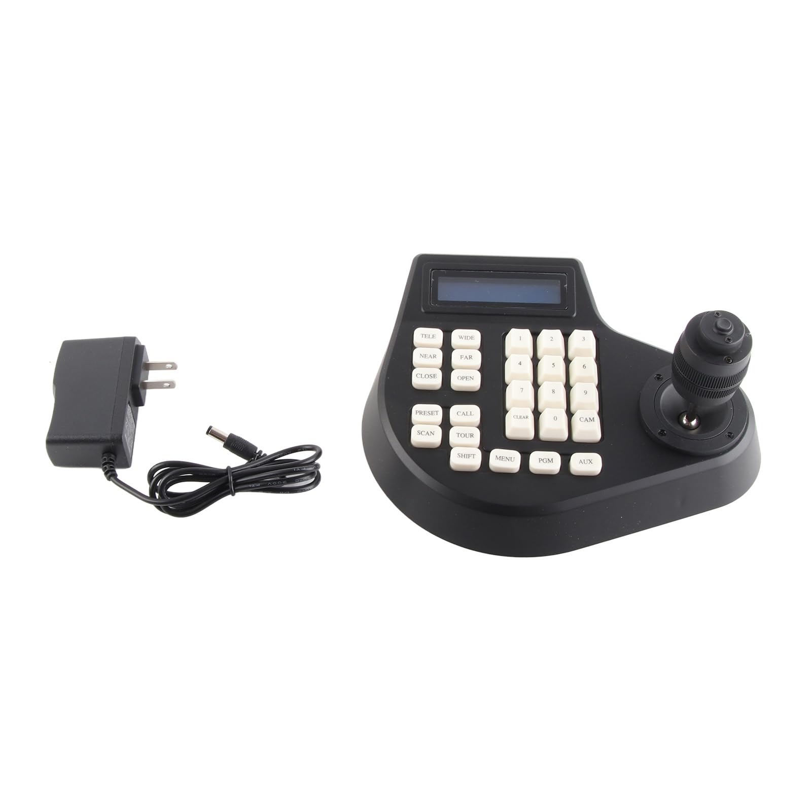 Mini Analog PTZ Camera Keyboard Controller - ABS Joystick for Security Cameras (100-240V, US Plug) | Perfect for Courtyard Surveillance & Home Security Systems