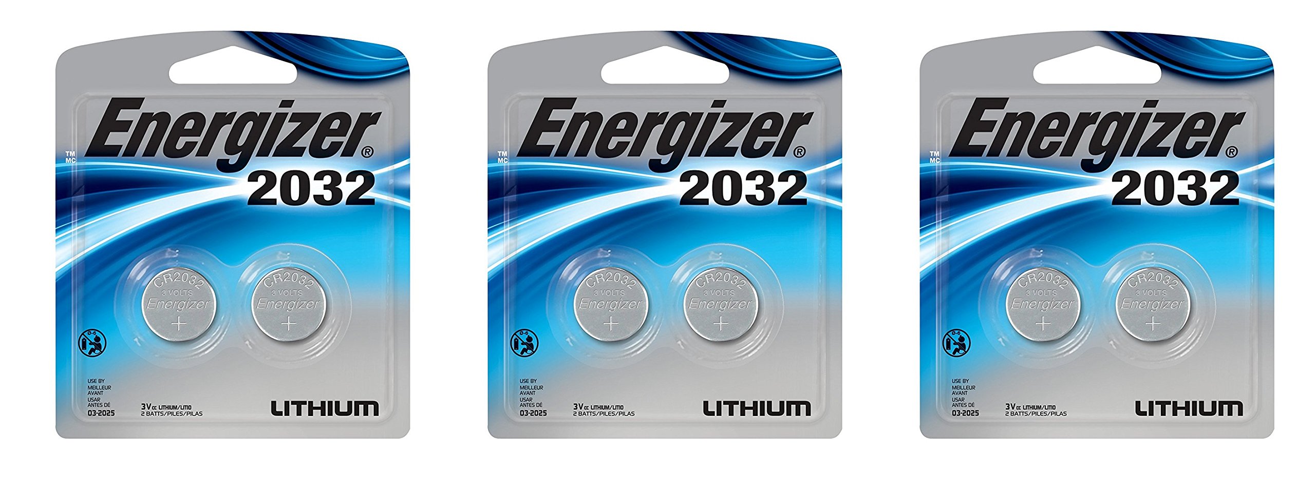 Energizer CR2032 3V Lithium Coin Battery - 6 Pack for Watches, Key Fobs, Calculators & Medical Devices