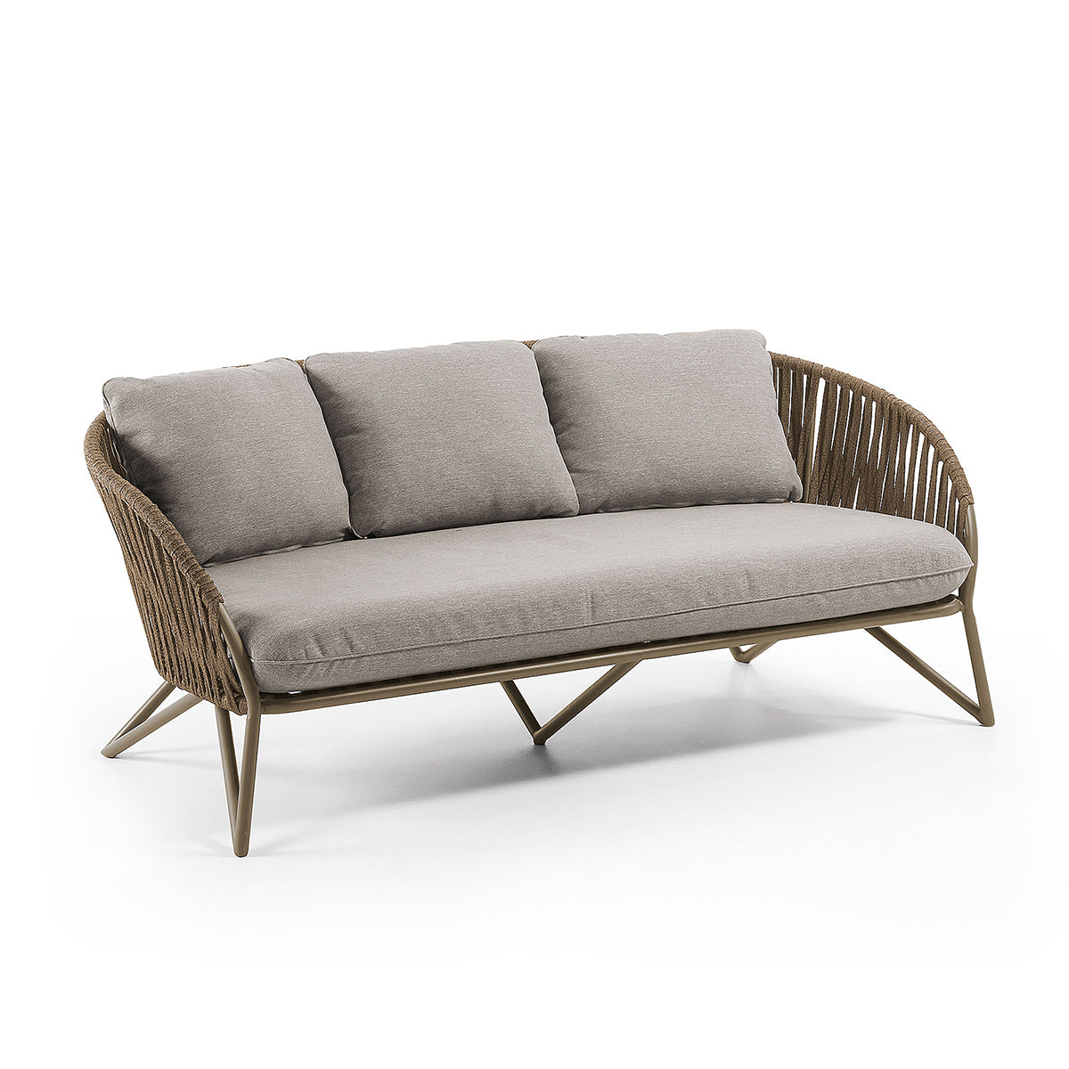 Branzie 3-Seater Outdoor Patio Sofa Set - Waterproof Wicker Furniture for Garden, Backyard, Poolside & Balcony - Comfortable All-Weather Lounge Seating