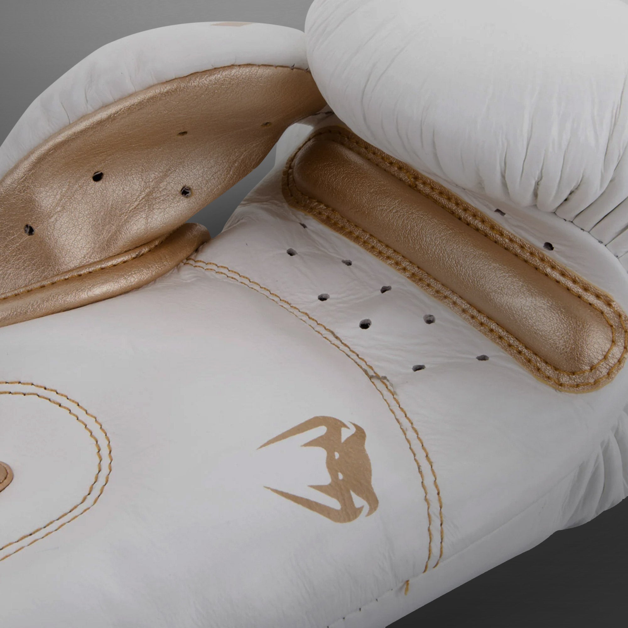 Venum Giant 3.0 Professional Boxing Gloves - Premium Nappa Leather, White/Gold - Ideal for Training, Sparring & MMA Fighting