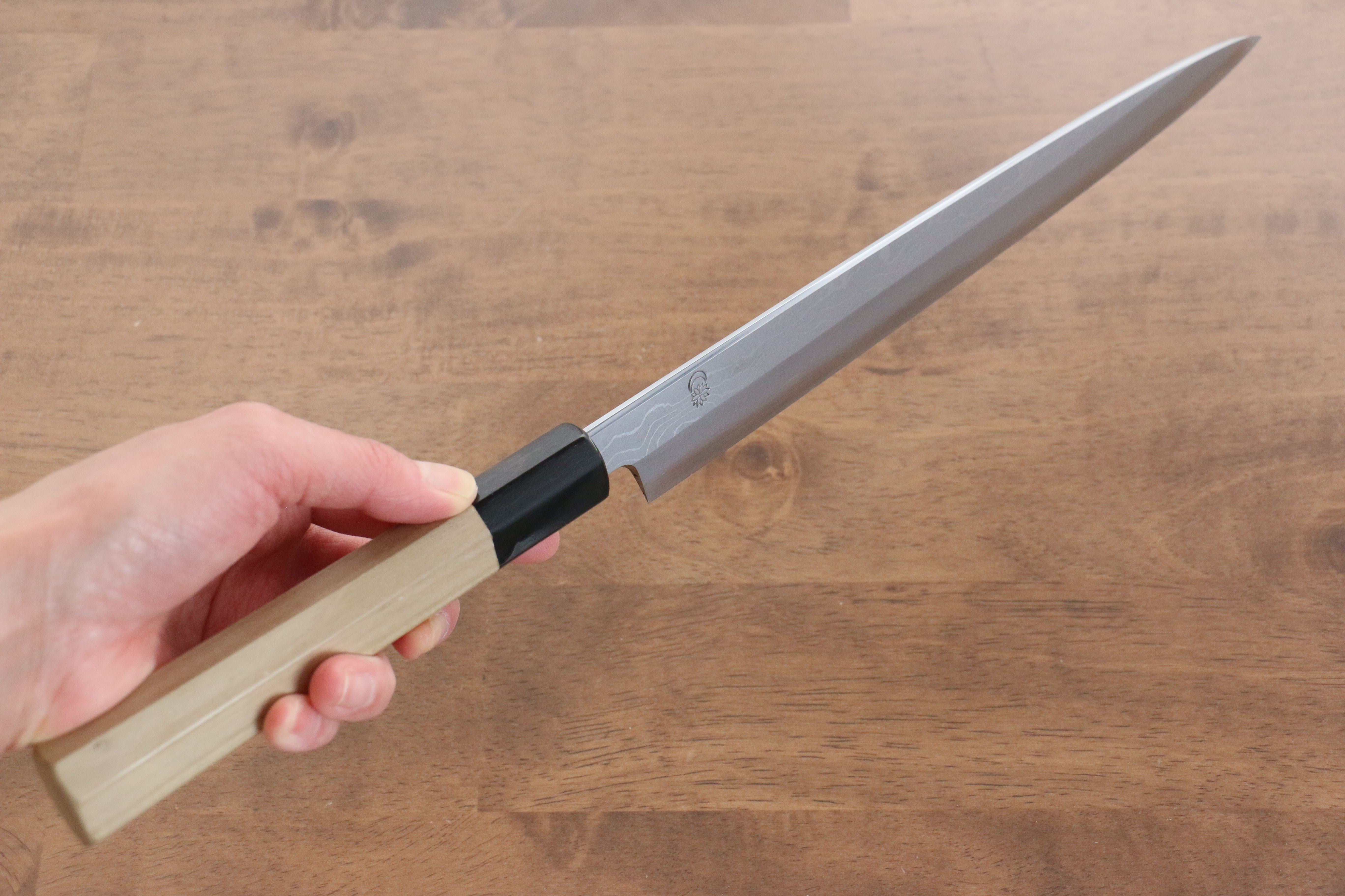 Premium Kikuzuki Blue Steel No.1 Damascus Yanagiba Sushi Knife 270mm - Magnolia Wood Handle - Japanese Chef Knife for Sushi, Sashimi & Precision Cutting - Professional Kitchen & Home Cooking Essential