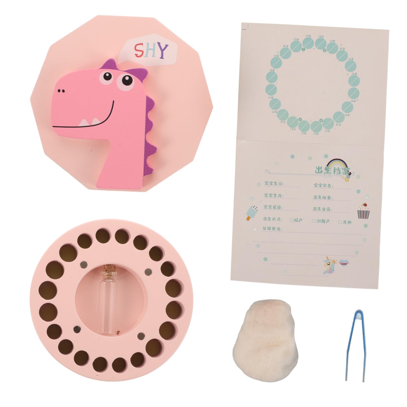Toyvian 5pcs Wooden Tooth Keepsake Box Set - Pink Baby Teeth Storage Organizer Case for First Tooth, Tooth Fairy Gifts & Childhood Memories (Perfect for Nursery, Baby Showers & Memory Keeping)