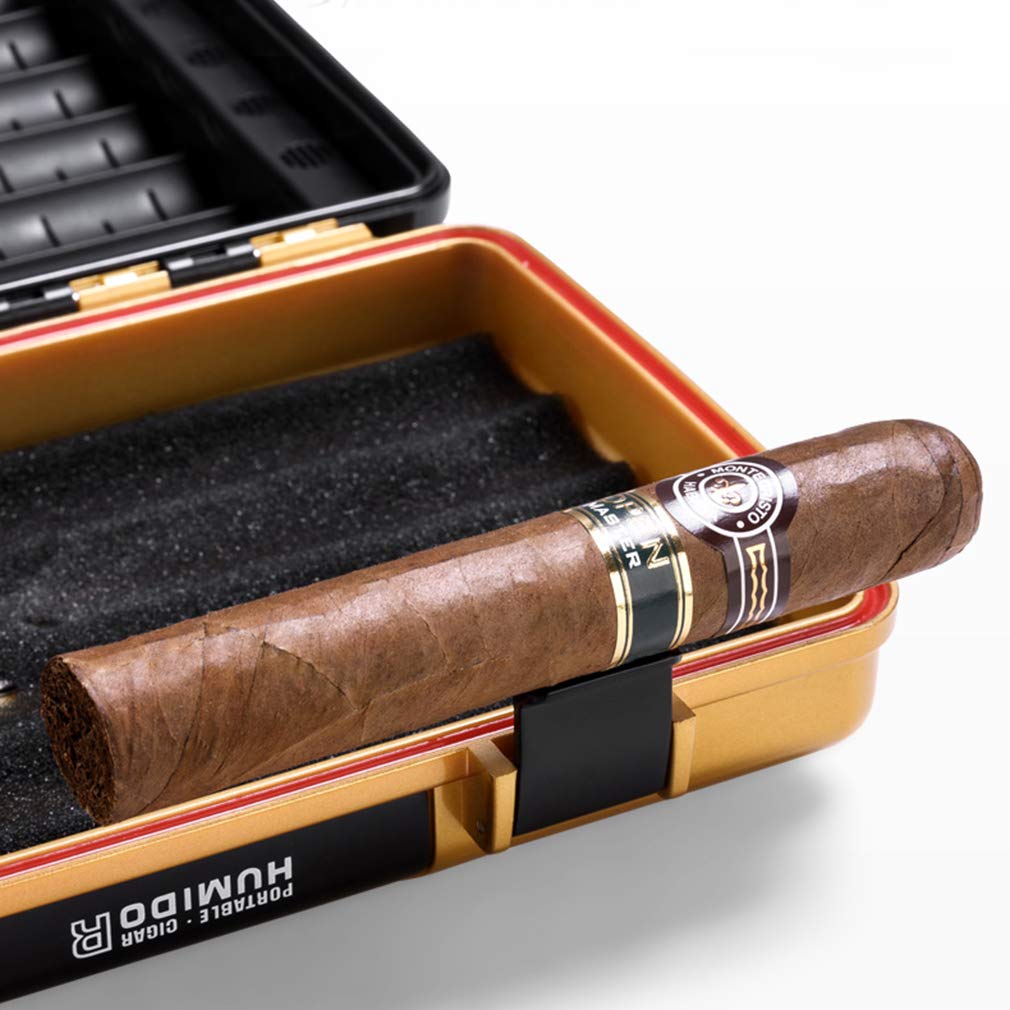 Premium Portable Cigar Humidor Box - Waterproof Travel Cigar Case with Alloy Construction | Dustproof & Lightweight Cigar Holder Storage for 10 Cigars | Perfect Gift for Men | Ideal for Travel, Camping & Outdoor Activities