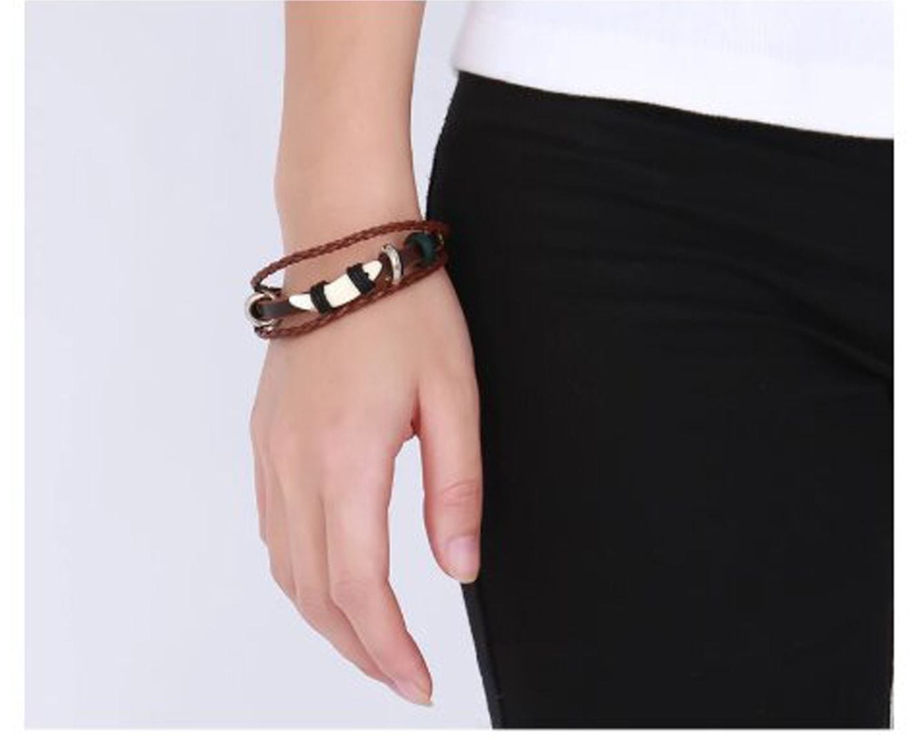 Authentic Genuine Leather Turkish Bracelet for Women - Handmade Boho Chic Adjustable Cuff - Perfect for Casual Wear, Festivals & Gift Giving