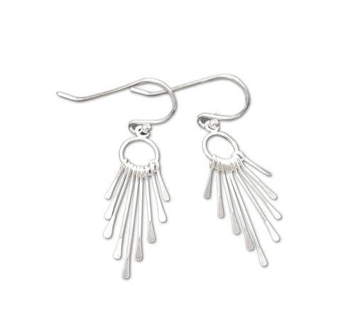 925 Sterling Silver Fringe Earrings with French Hook - Elegant Dangle Earrings for Women, Perfect for Parties, Weddings & Everyday Wear