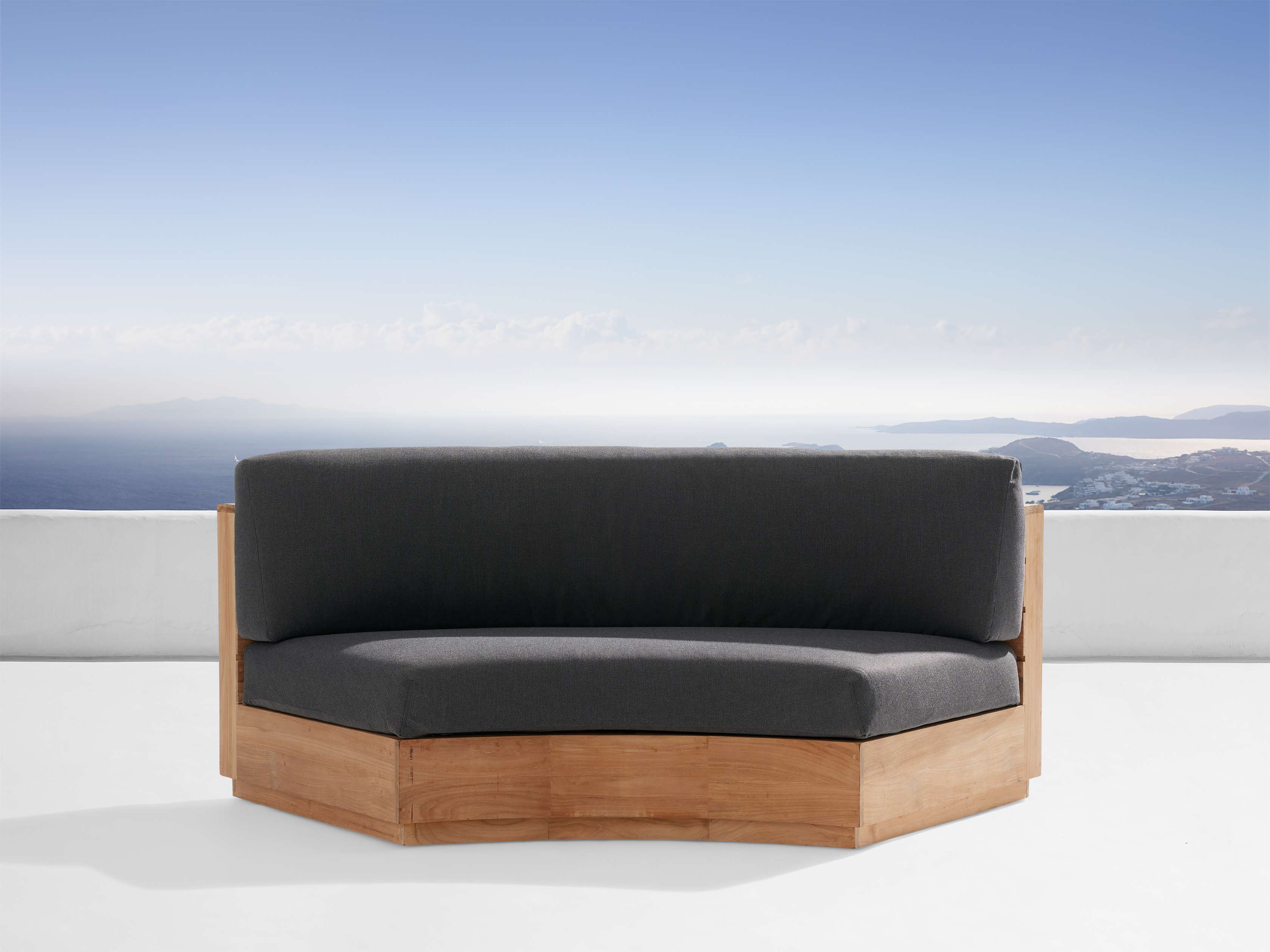 Premium Bal Harbour Outdoor Curved Sofa Set - Waterproof Wicker Patio Furniture with Cushions - Perfect for Poolside, Garden, and Backyard Relaxation