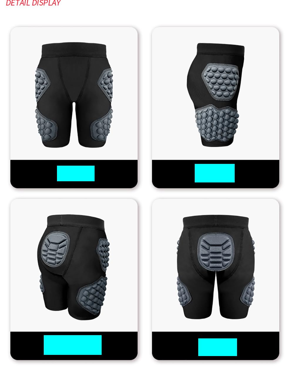 Kids & Youth Padded Compression Shorts - Protective Football Shorts for Boys & Girls - Ideal for Soccer, Hockey, Rugby, Baseball, Skiing, Paintball & Skating