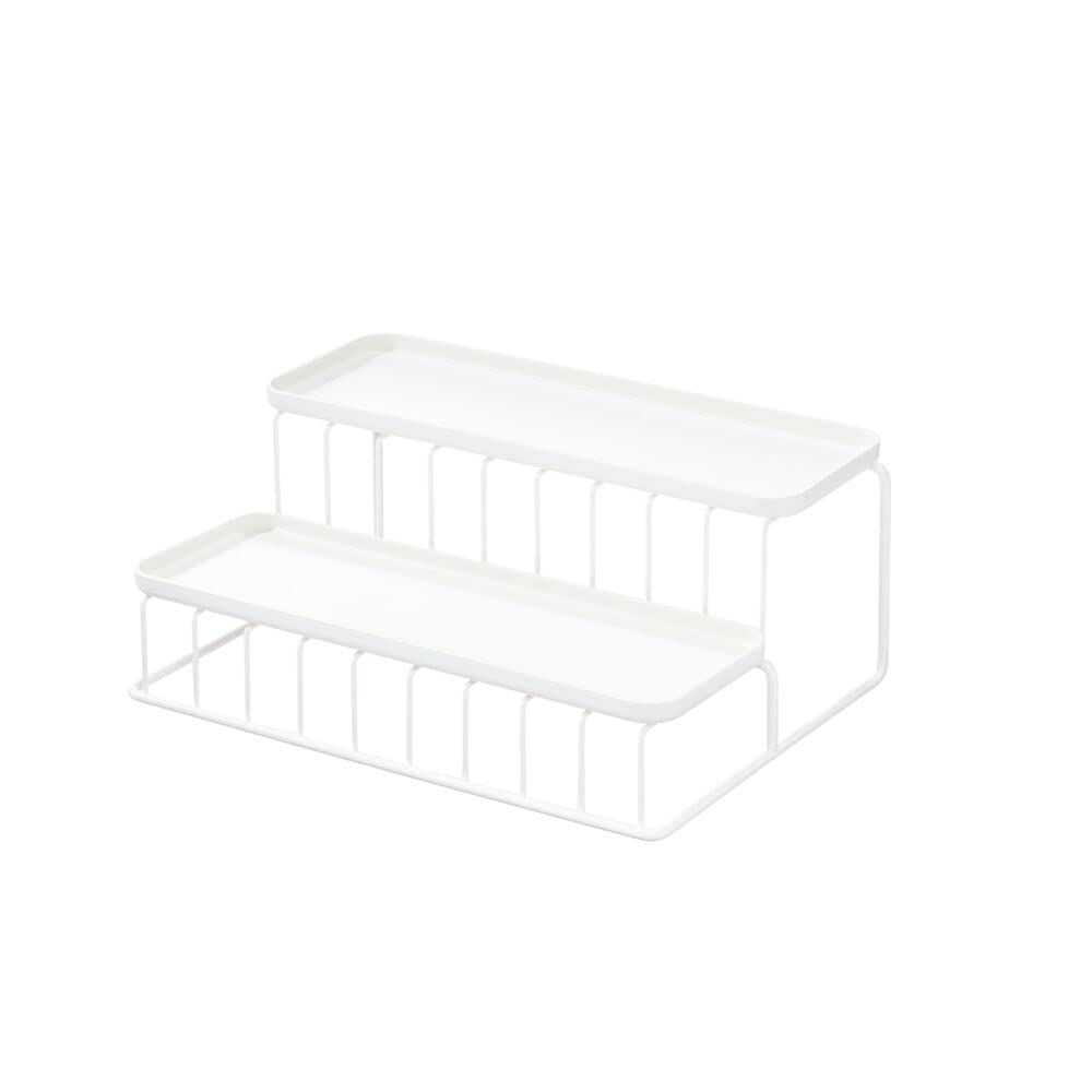 iDesign 2-Tier Spice Rack Organizer - Recycled Plastic & Wire Storage for Pantry, Cabinet, Kitchen Counter - 12” x 8.55” x 5.04” - Perfect for Small Spaces & Spice Organization