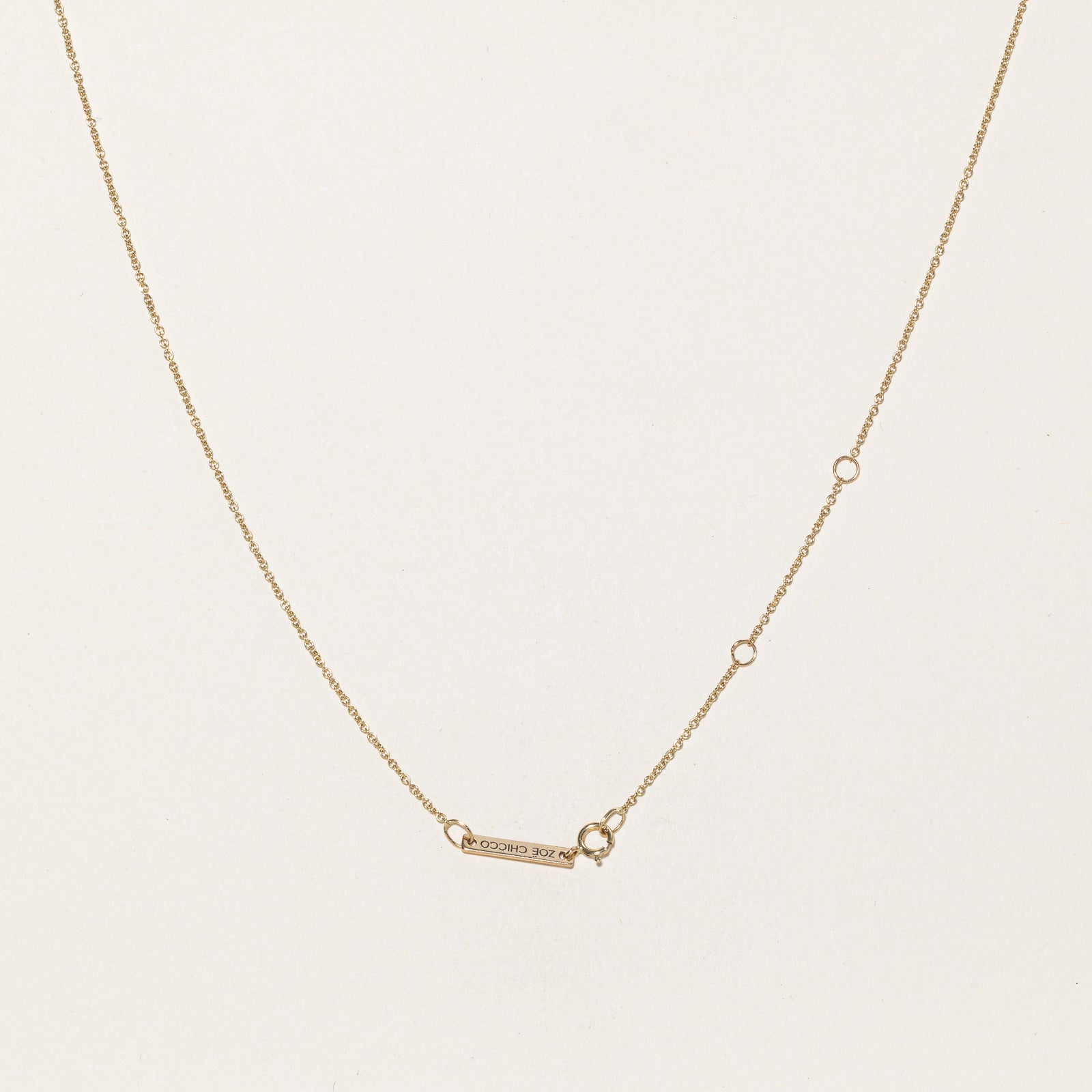 Zoé Chicco 14k Gold Offset Floating Diamond Chain Necklace | 0.02ct Diamond | 18 Inch | Dainty Layering Necklace for Women | Perfect for Everyday Wear & Special Occasions