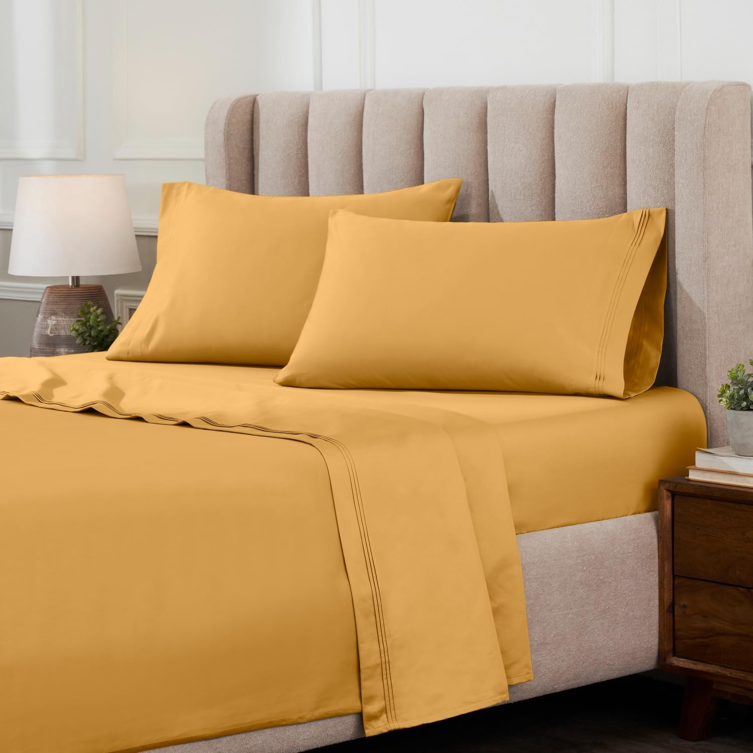 Premium 1000-Thread Count Egyptian Cotton Sheet Set - California King Size with 18