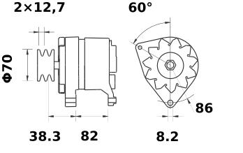 MAHLE AAK4315 Letrika (Iskra) 14V 100A Alternator Replacement - Compatible with Various Vehicle Models - Perfect for Automotive Repair & Electrical System Upgrades