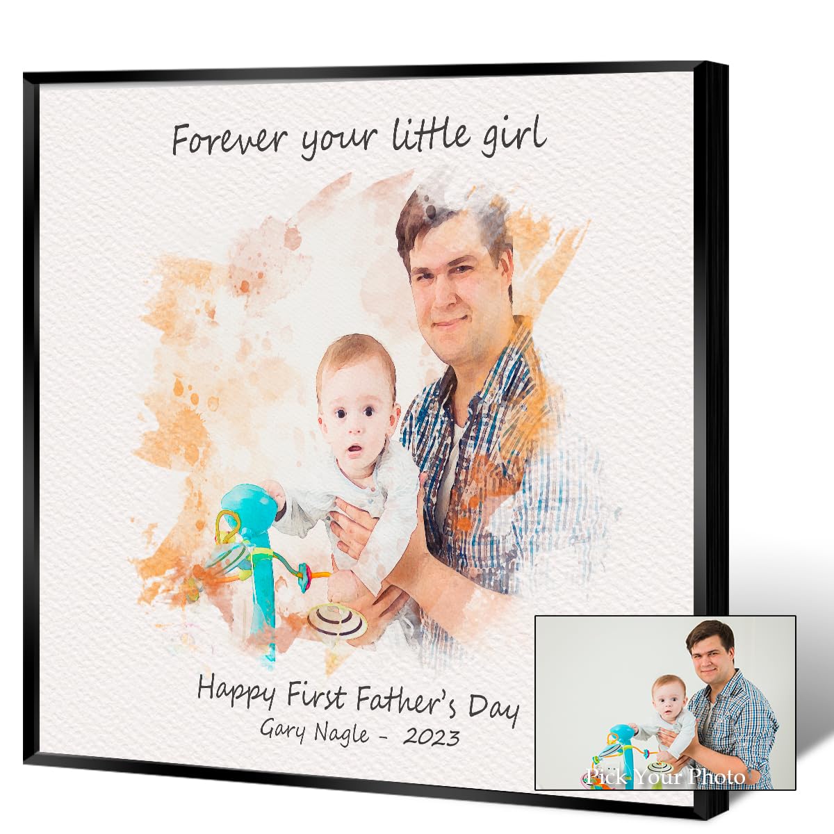 Custom Personalized Canvas Print Gift for Mom & Dad - Mother's Day, Father's Day, Birthday from Daughter or Son - 16x20 Inch Framed Wall Art Decor with Your Photos - Perfect for Home, Office, Wedding & Anniversary Gifts