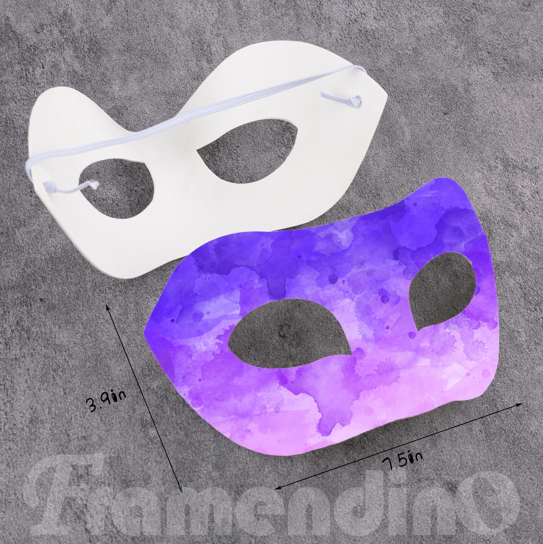 24 Pack White Paper Mache Masks - DIY Blank Half Face Masquerade Masks for Hand Painting, Halloween Costume Party, Cosplay Events & Theater Performances - Great for Art Projects, School Plays and Costume Contests
