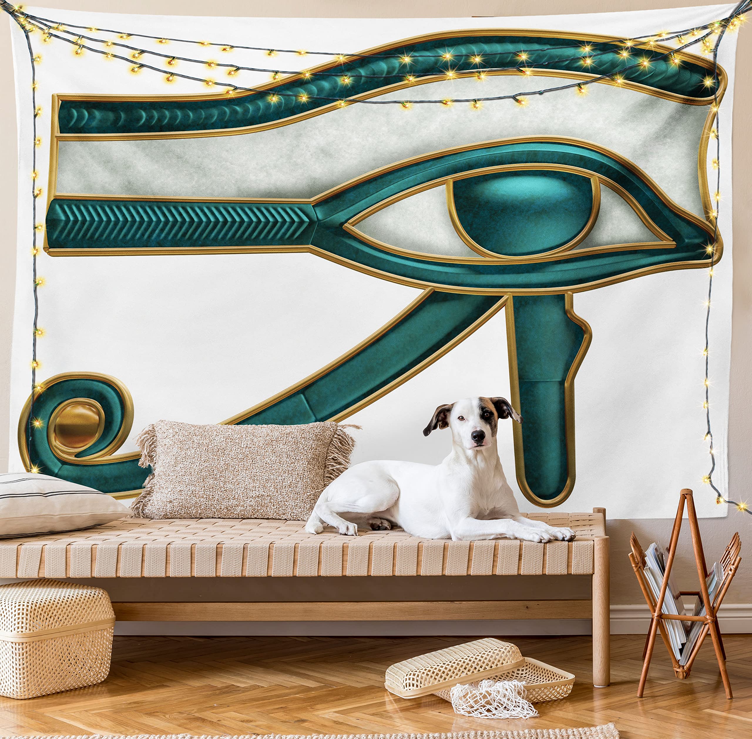 Ambesonne Egyptian Print Tapestry - Eye of Horus Protection Wall Hanging Decor for Bedroom, Living Room, Dorm | 60