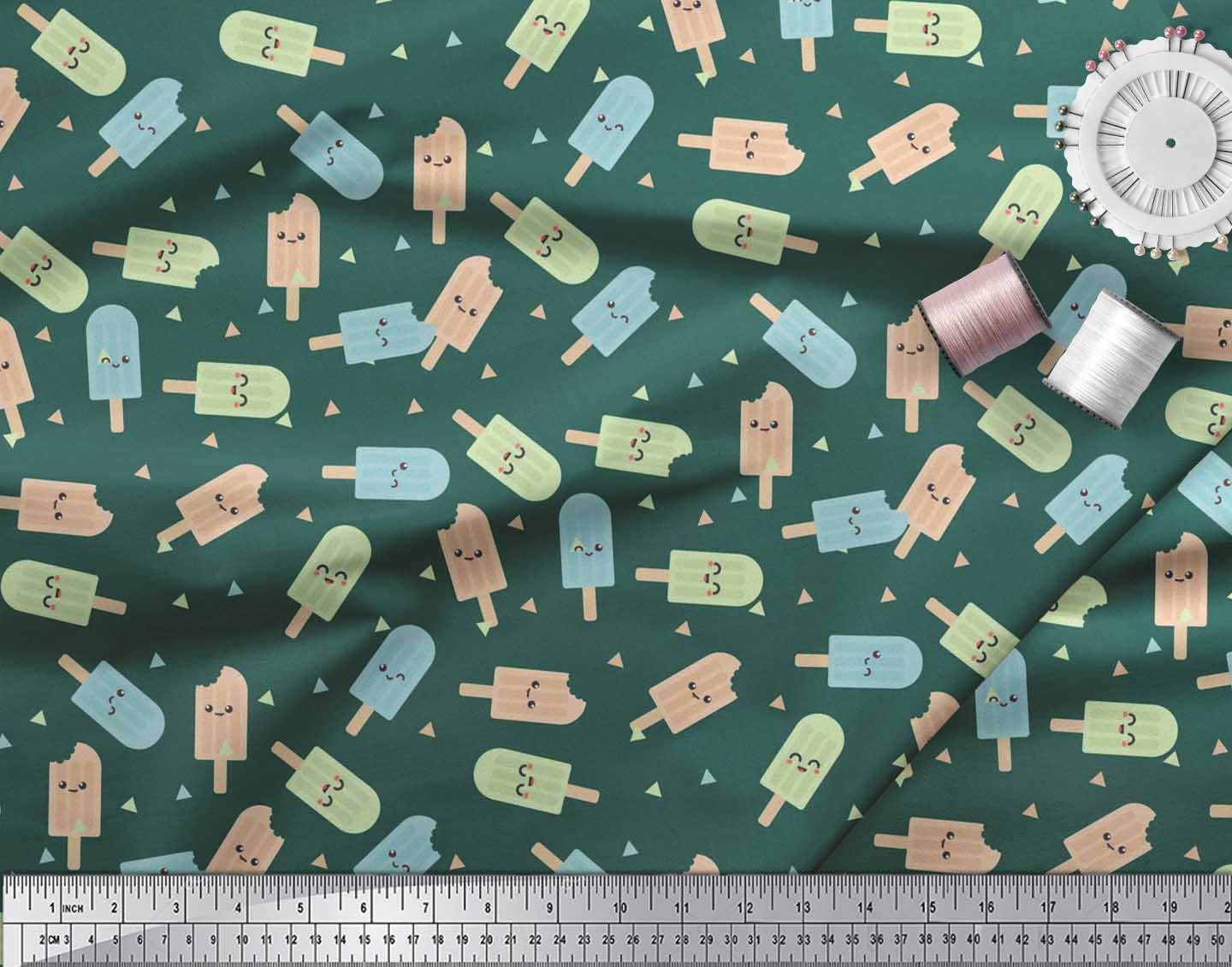 Soimoi 42 Inch Wide Polyester Crepe Fabric - Peanut Butter Food Print Textile by The Yard | Perfect for DIY Crafts, Quilting, and Fashion Sewing Projects