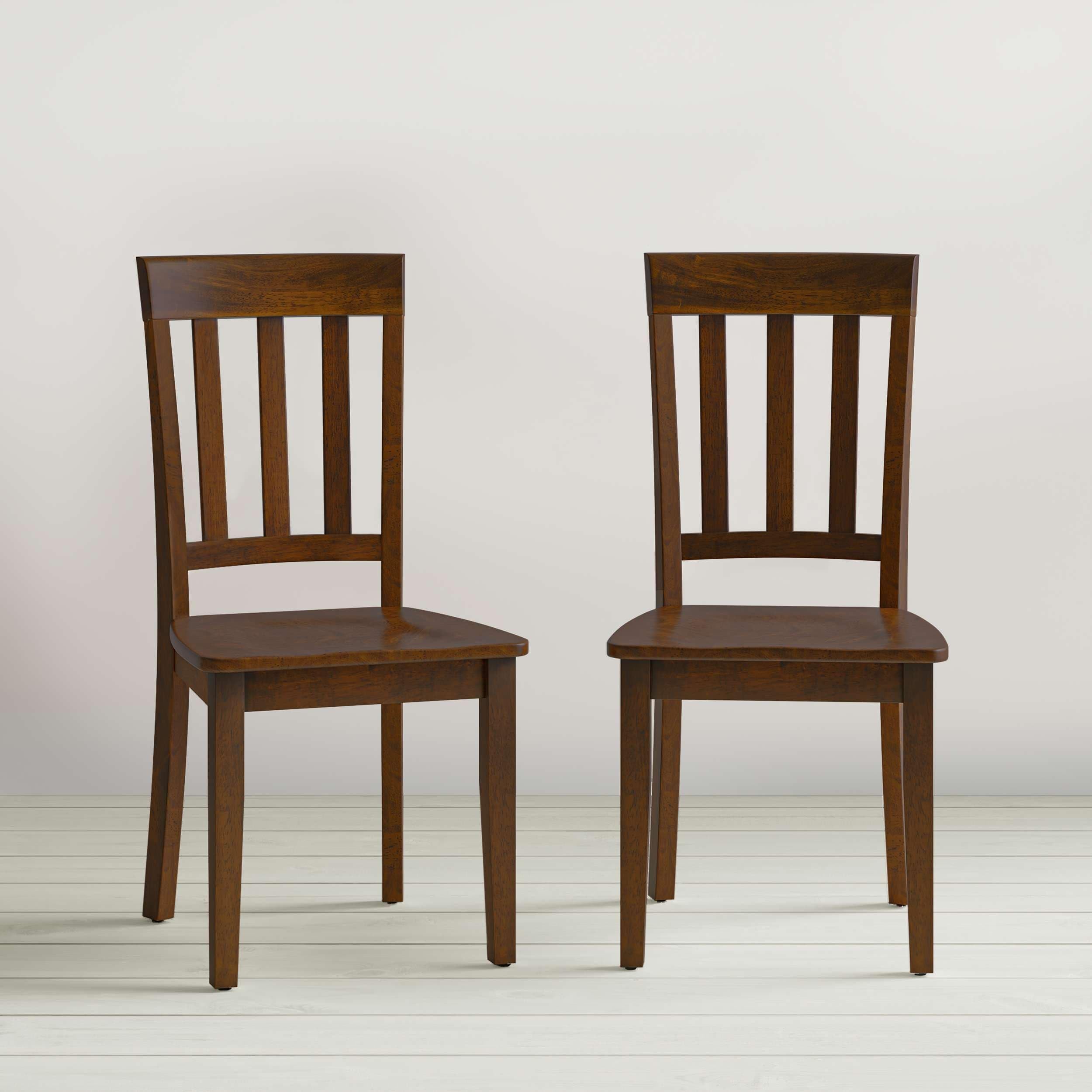 Jofran Simplicity Wood Slat Back Dining Chair in Honey (Set of 2) - Modern Farmhouse Kitchen & Dining Room Furniture for Home & Restaurant Use