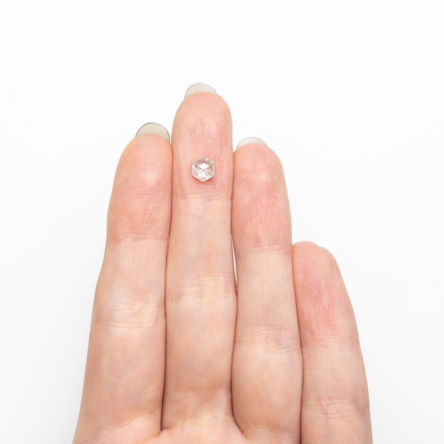 0.57ct 5.52x4.75x2.58mm Hexagon Rose Cut Loose Diamond - Perfect for Engagement Rings & Custom Jewelry Designs
