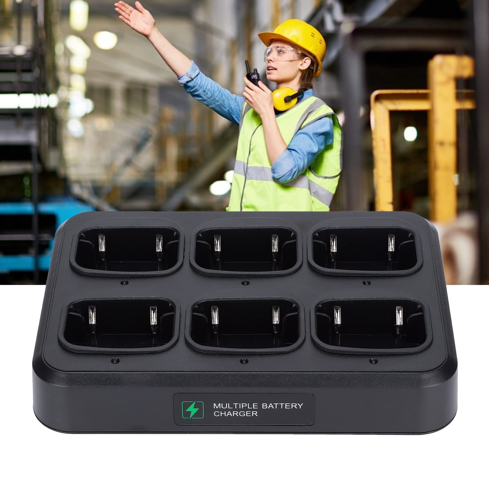 6-in-1 Multi-Unit Charging Station with LED Display & EU Adapter - Fast Charger for Retevis RT8 RT81 RT82 RT83 RT87 RT50 Walkie Talkies - Perfect for Security Teams, Construction Sites & Outdoor Adventures