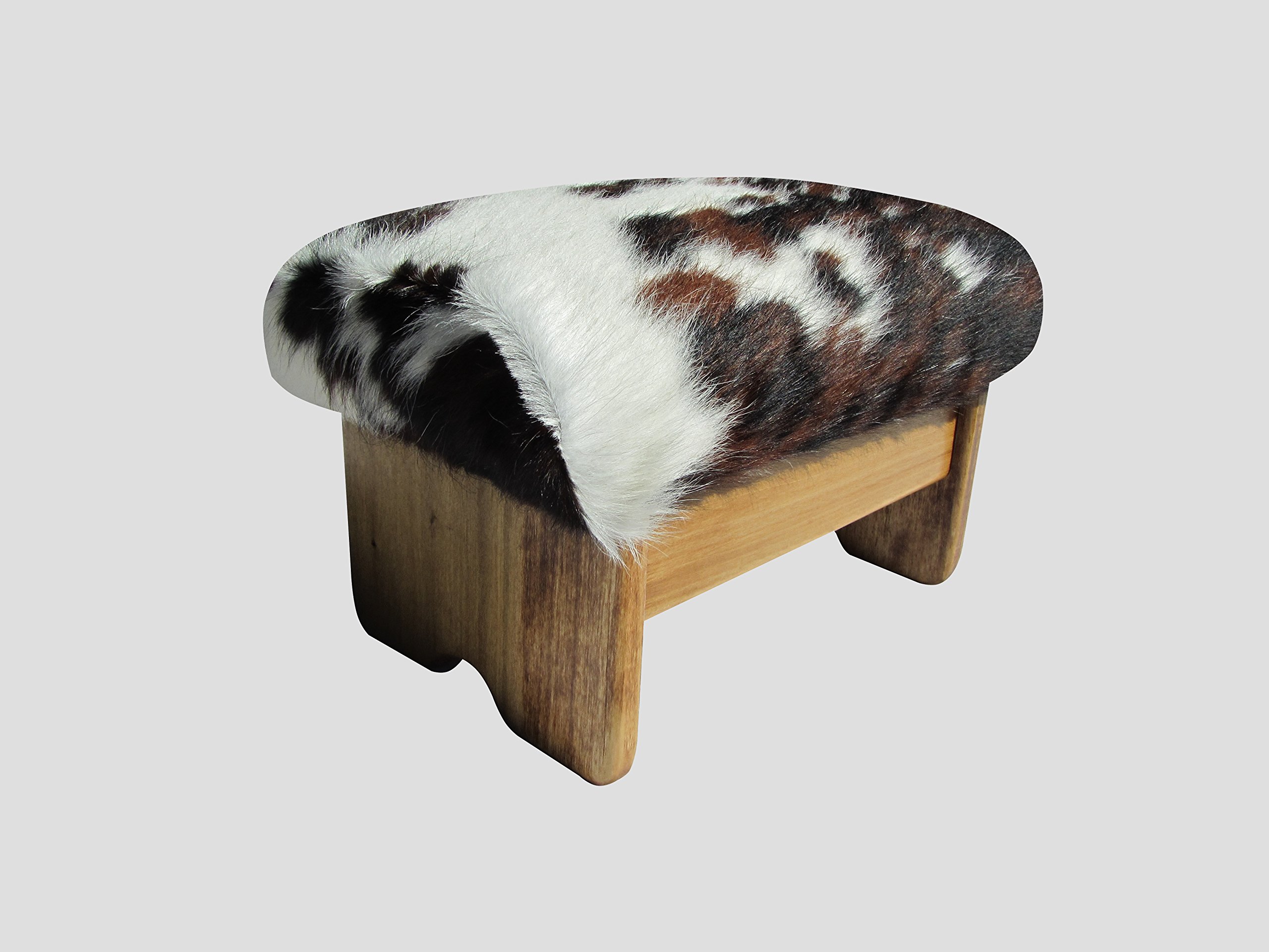 Premium Cowhide Padded Foot Stool - Handcrafted in USA - 9