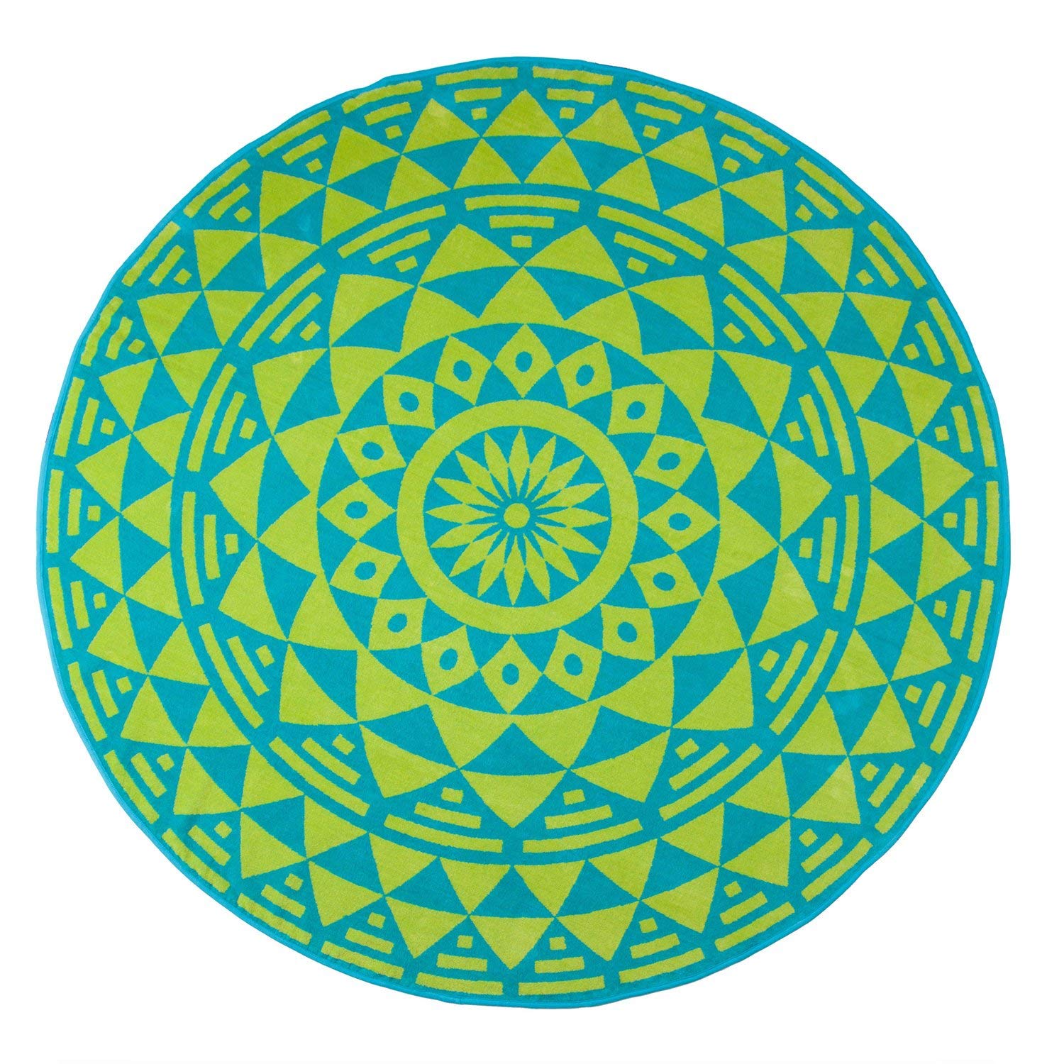 Premium Round Beach Towel - 100% Pure Cotton Soft & Absorbent - Molinillo Design for Pool, Beach, Picnic & Yoga - Quick Dry & Lightweight